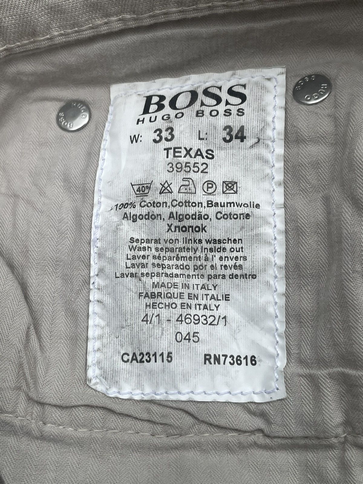 Designer Vintage Hugo Boss Herringbone Twill Size US 33 - 13 Thumbnail