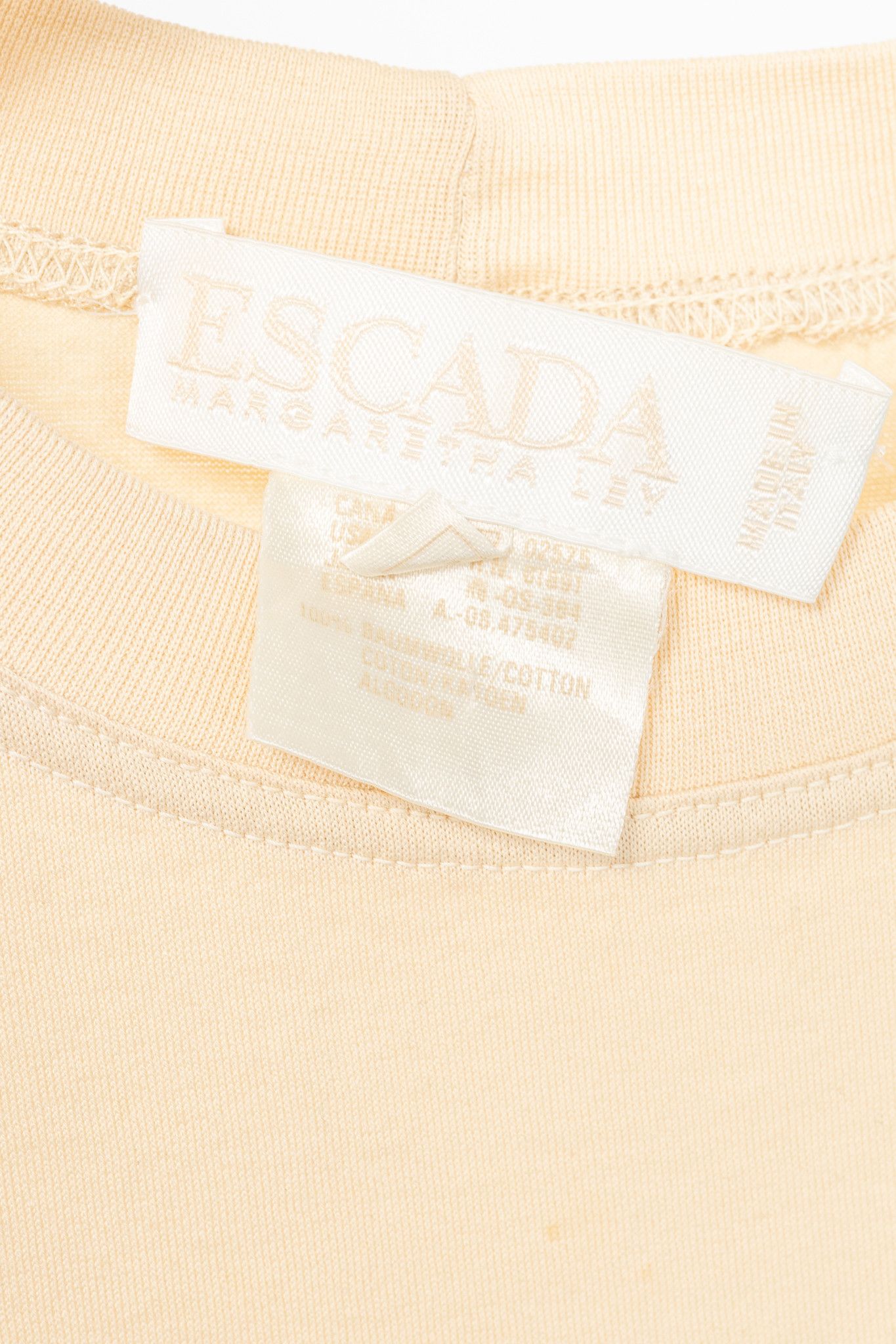 Escada Escada by Margaretha Ley Cream Cotton Embroidered T-Shirt Size S / US 4 / IT 40 - 4 Thumbnail
