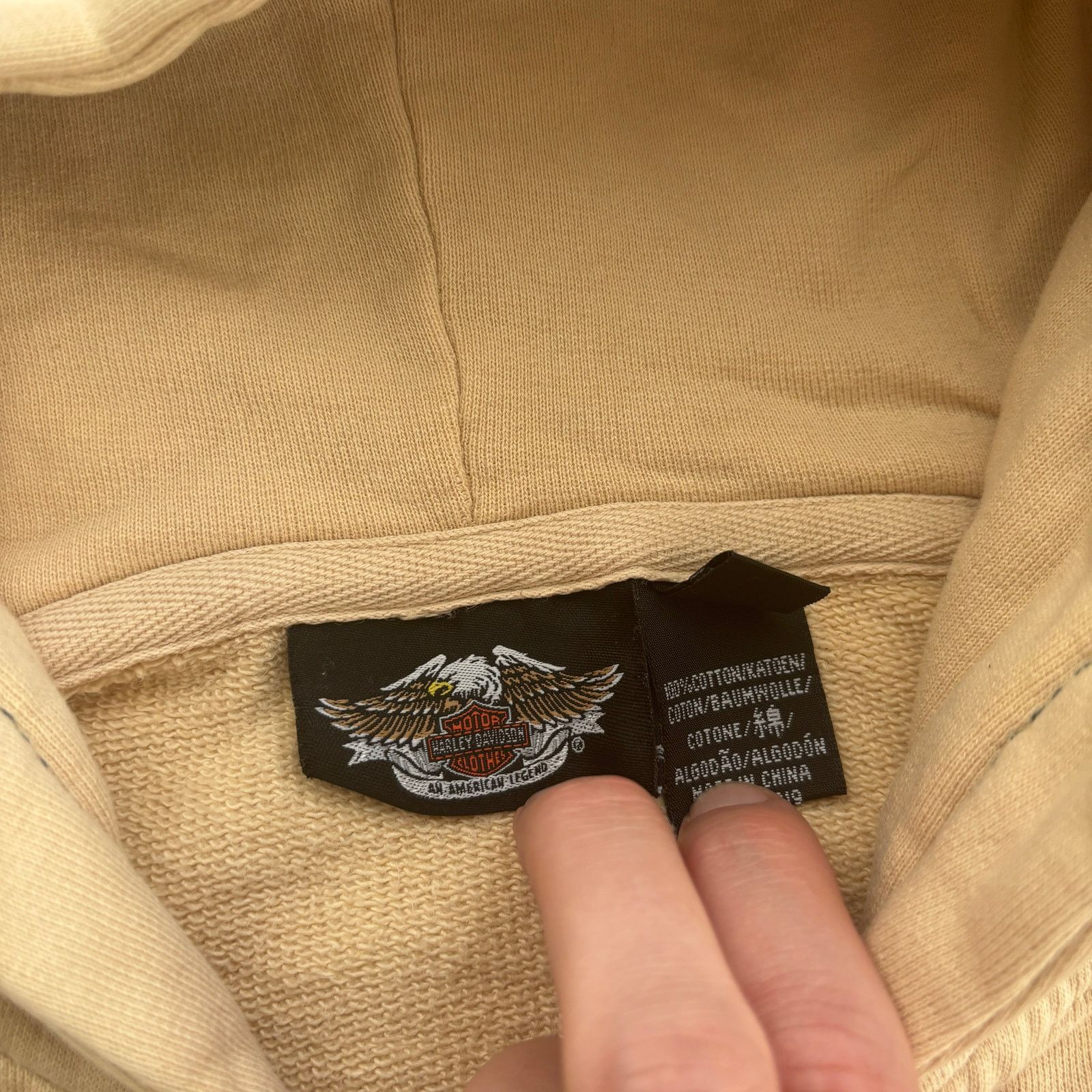 Harley Davidson × Vintage Vintage Y2K Harley Davidson Femme Cream Cotton Zip Hoodie XL Size XL / US 12-14 / IT 48-50 - 4 Thumbnail