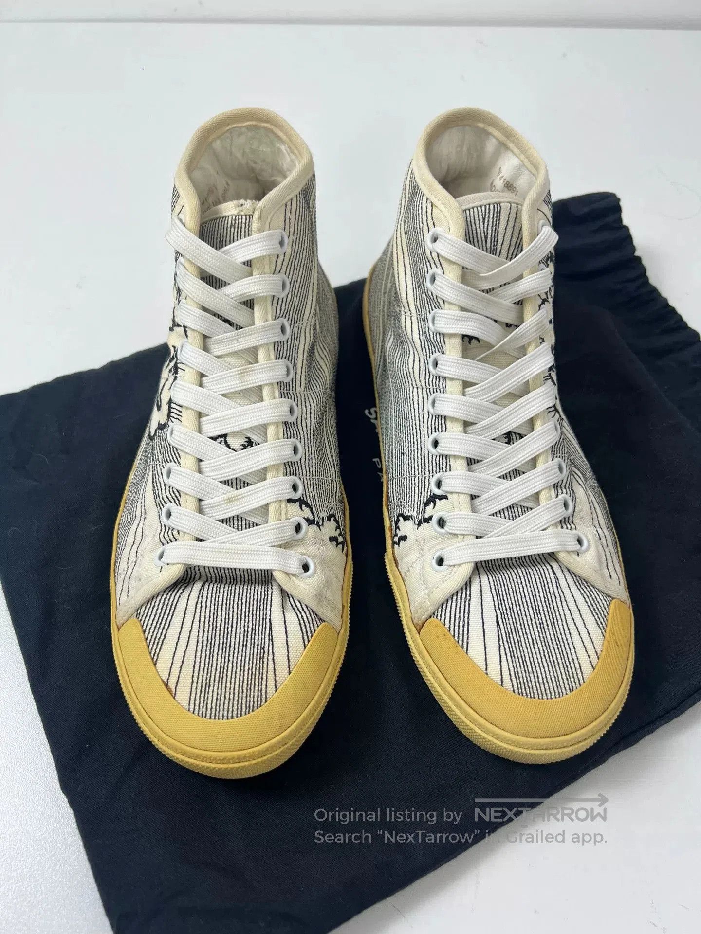 Saint Laurent Paris Saint Laurent High-Top Sneakers with Cartoon Design. Size US 8 / EU 41 - 2 Thumbnail