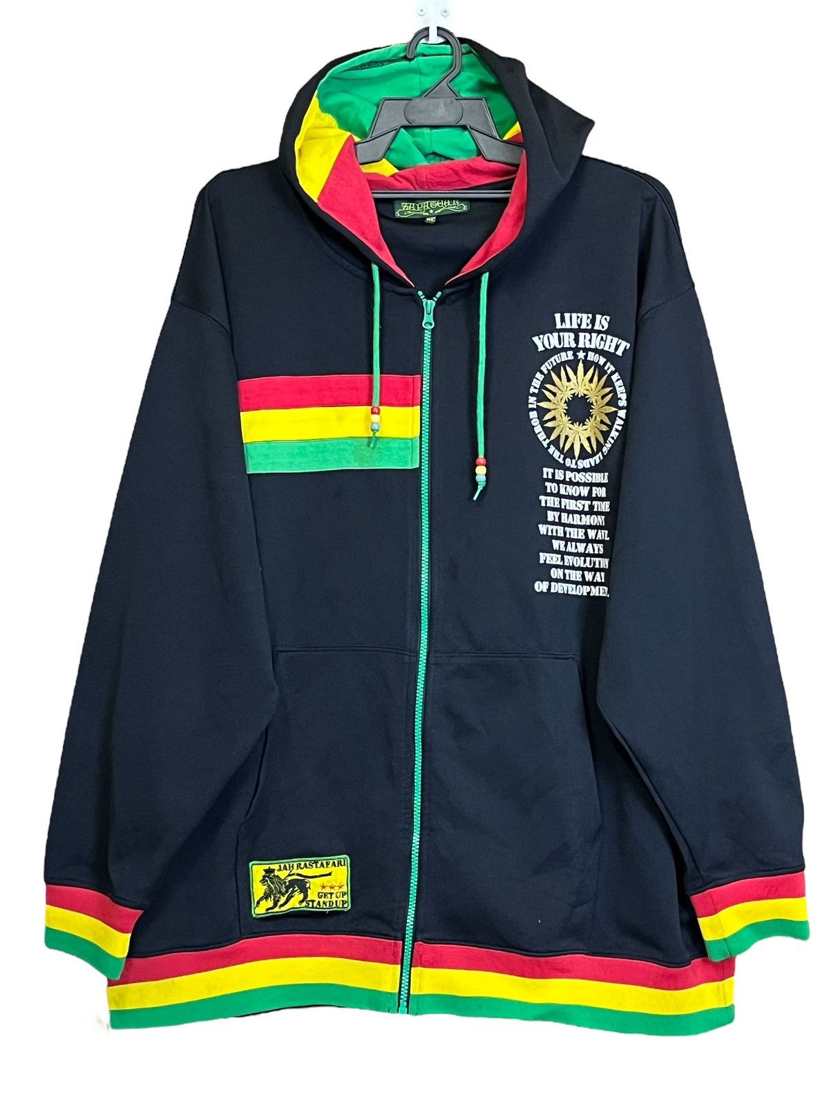 Japanese Brand HIP HOP🔥ZAPAGEAR JAH RASTAFARI TRACKTOP ZIPPER HOODIES Size US XXL / EU 58 / 5 - 1 Thumbnail