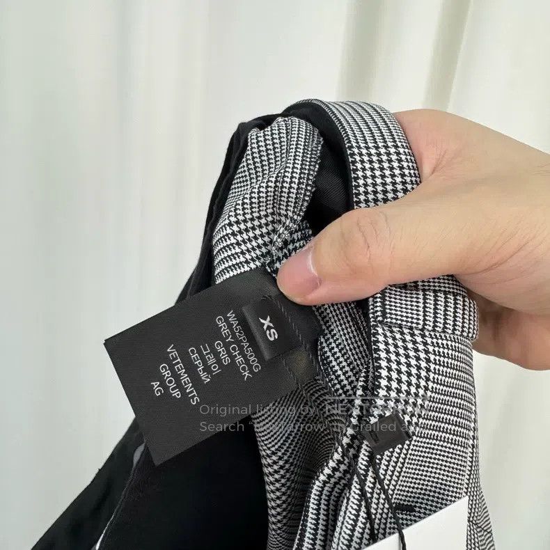 Other Vetements size XS Patchwork logo checkered wool leisure tr Size US 27 - 6 Thumbnail