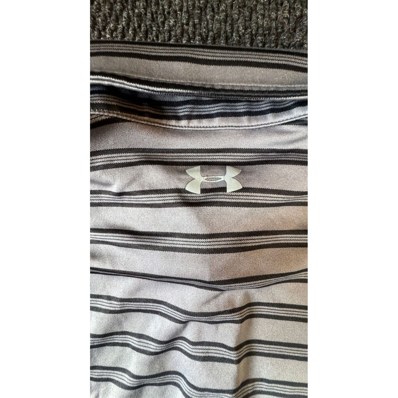 Under Armour Under Armour HeatGear Short Sleeve Polo Men's XL Gray Striped Golf Shirt Size US XL / EU 56 / 4 - 4 Thumbnail