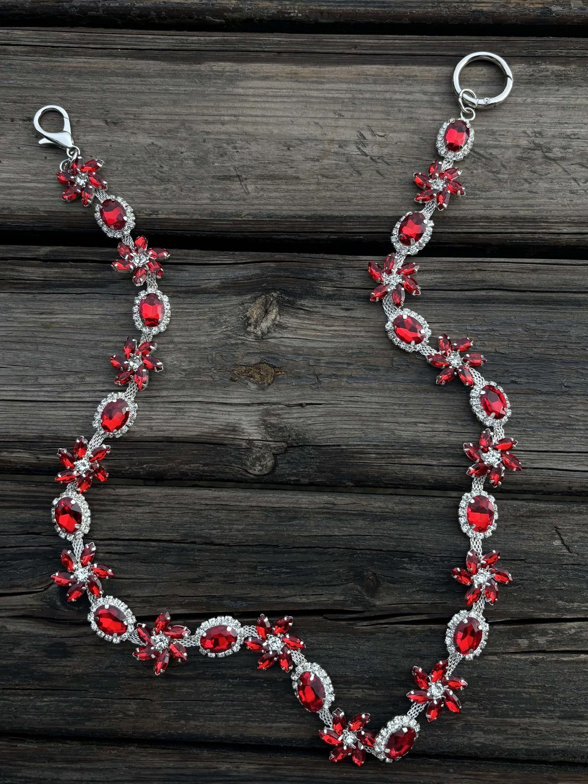 Jewelry Ruby Crystal Wallet Chain Size ONE SIZE - 1 Thumbnail