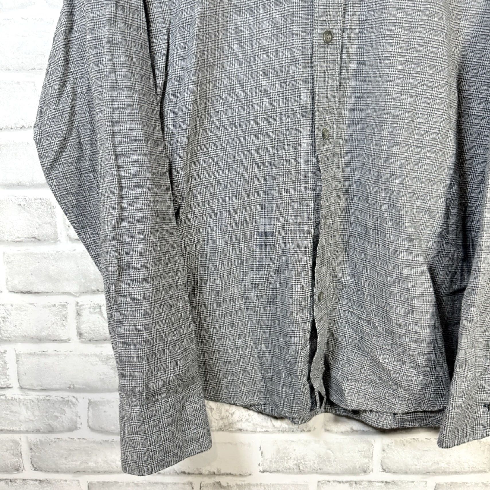 UNTUCKit UNTUCKit Gray 100% Cotton Long Sleeve Button Down Mens Size L Shirt Size US L / EU 52-54 / 3 - 3 Thumbnail