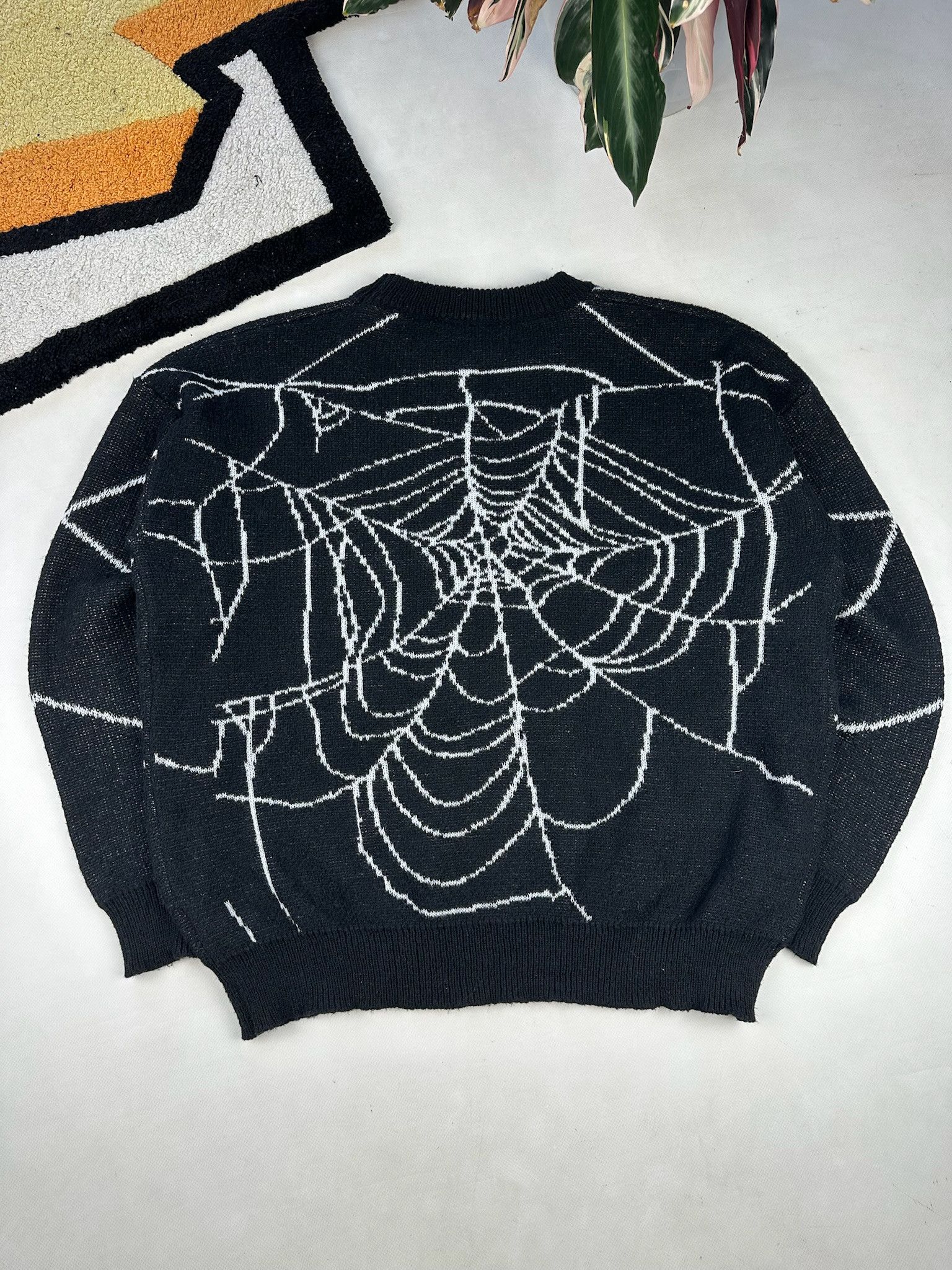 Vintage Spider Web Sweater Pullover y2k Size US L / EU 52-54 / 3 - 8 Thumbnail