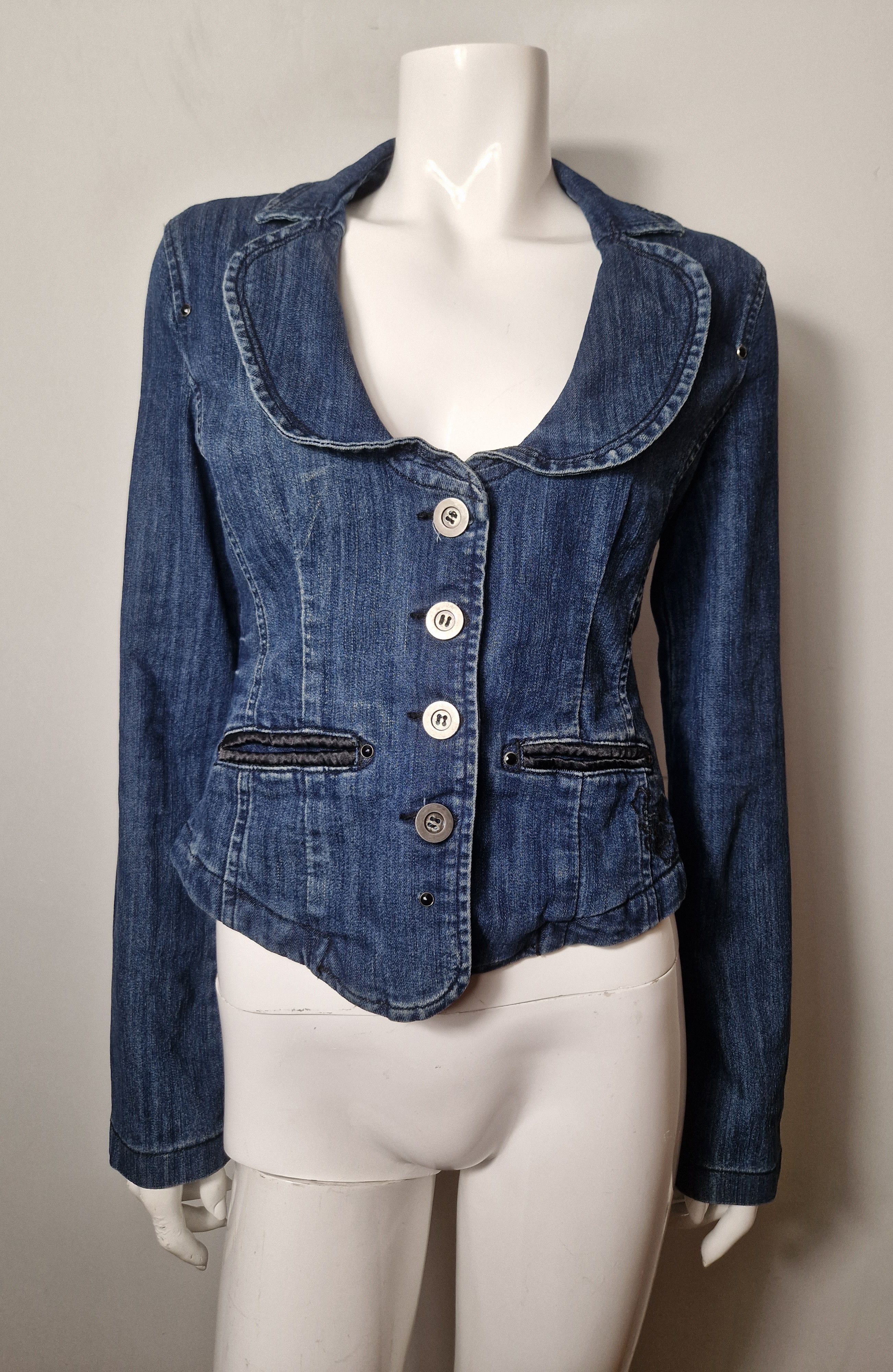 Vintage vintage denim jacket blazer Size S / US 4 / IT 40 - 1 Thumbnail