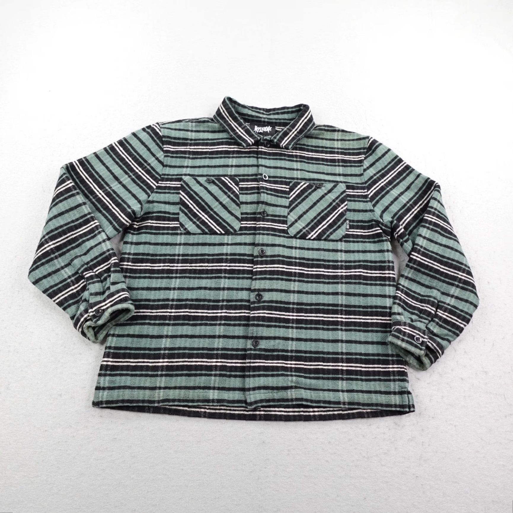 Welcome Skateboards VINTAGE Welcome Skateboards Shirt Plaid Flannel Shacket Heavyweight - Green - Large - Men Size US L / EU 52-54 / 3 - 2 Thumbnail