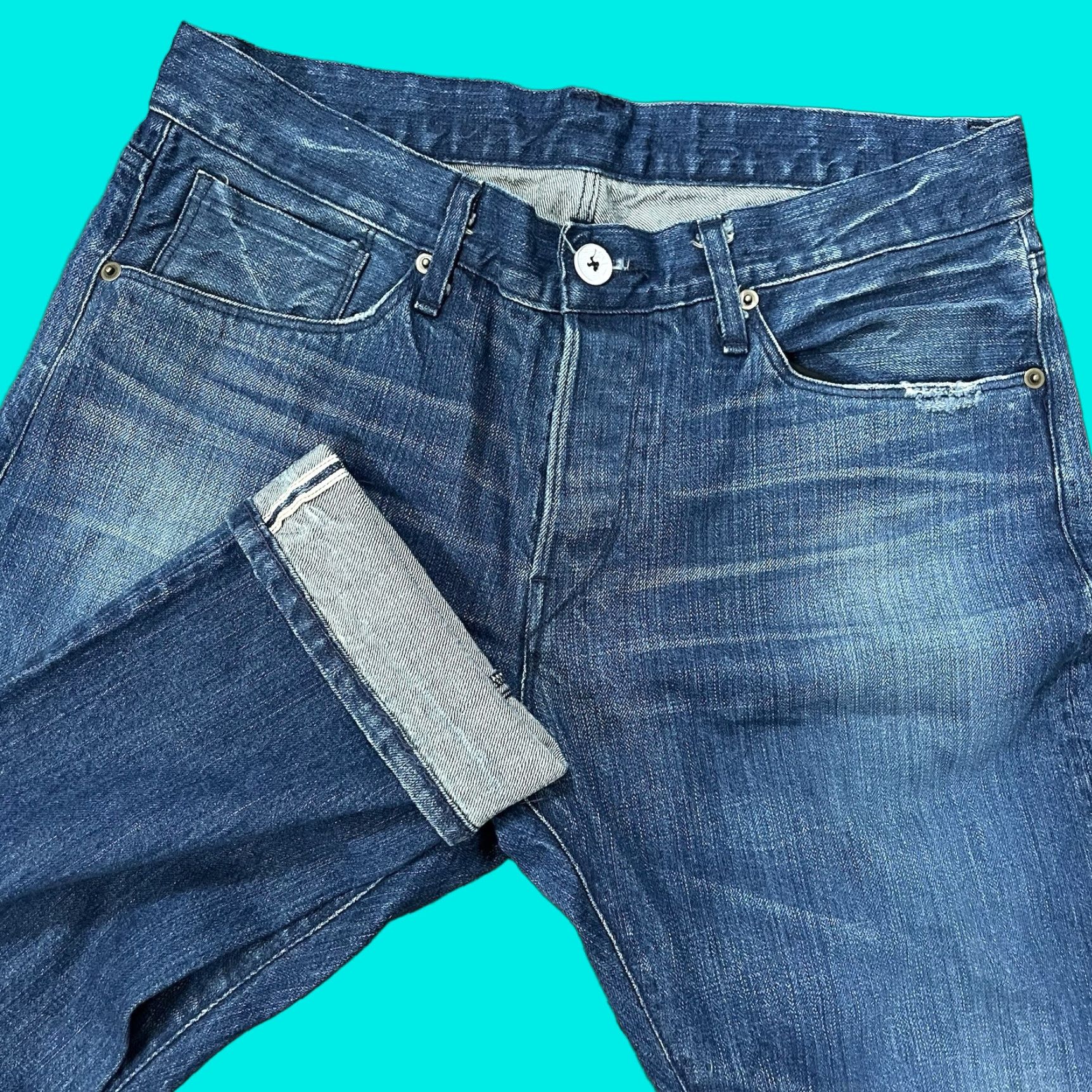 3x1 3x1 M3 Men's Slim Straight Leg Selvage Denim Jeans Medium Wash 30x32 Blue Size US 30 / EU 46 - 1 Thumbnail