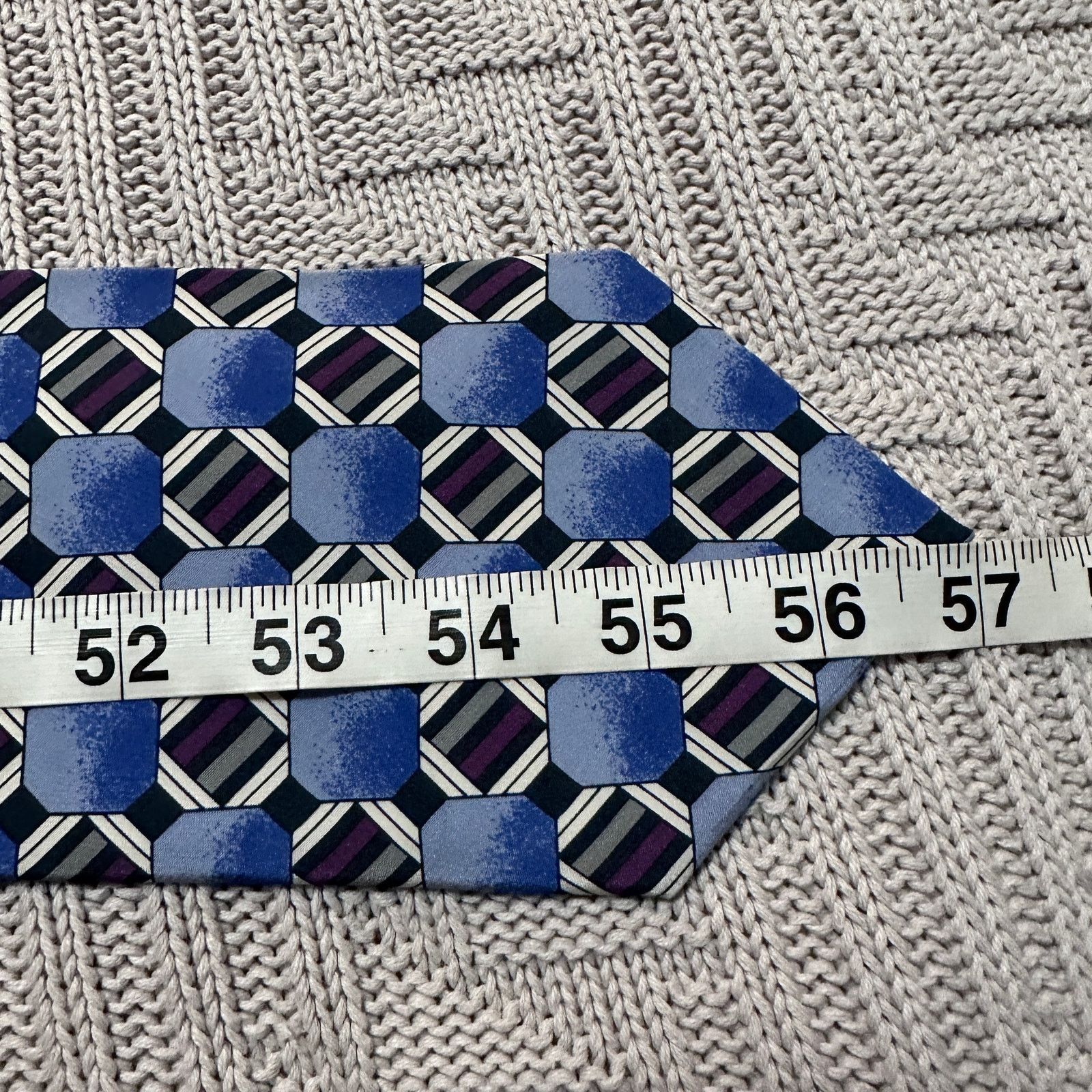 Oleg Cassini Oleg Cassini blue patterned Italian silk tie Size ONE SIZE - 4 Thumbnail