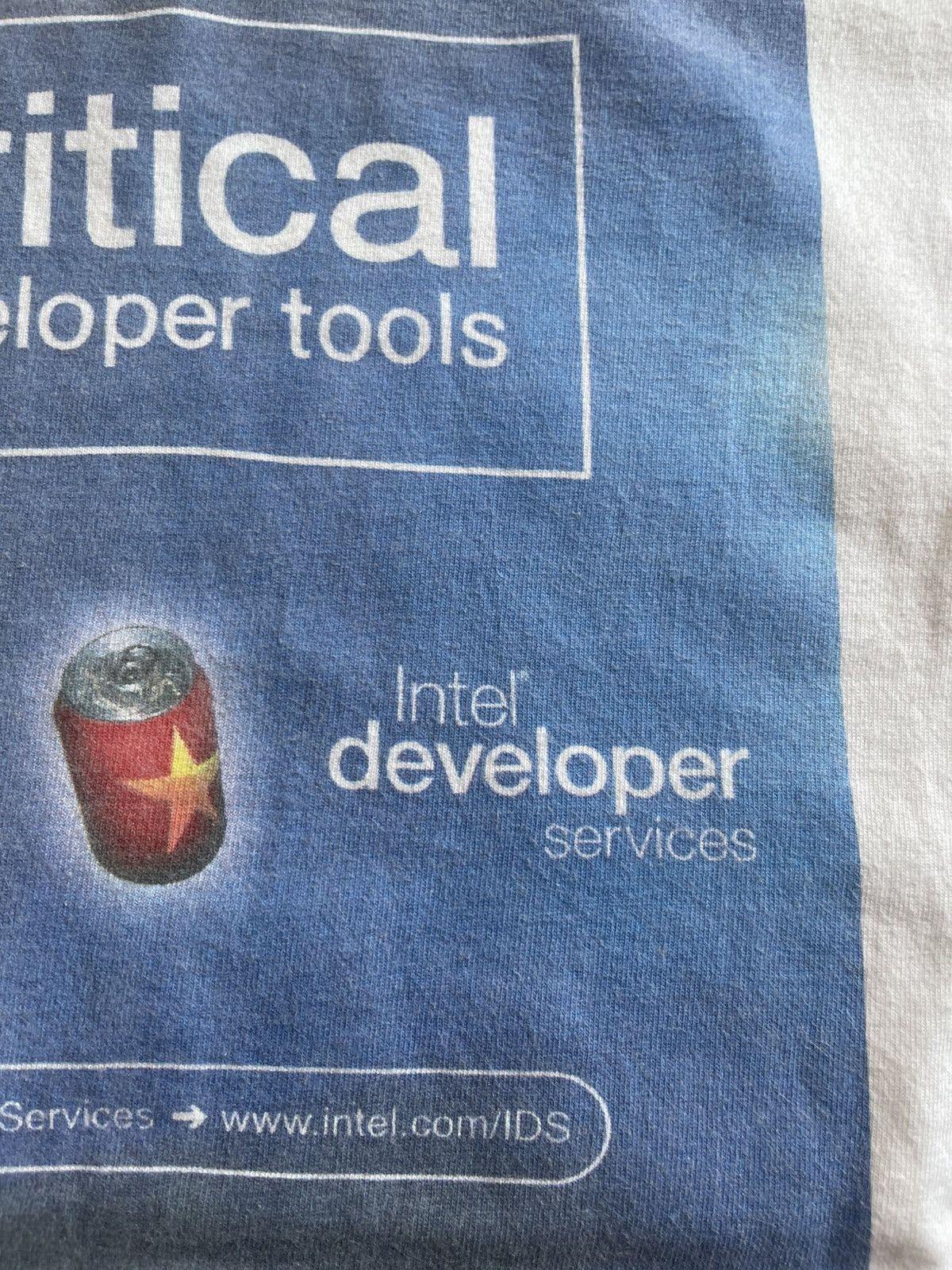 Vintage Vtg 00s Intel Developer Services "Critical Tools" Promo Tee Size US XL / EU 56 / 4 - 4 Thumbnail