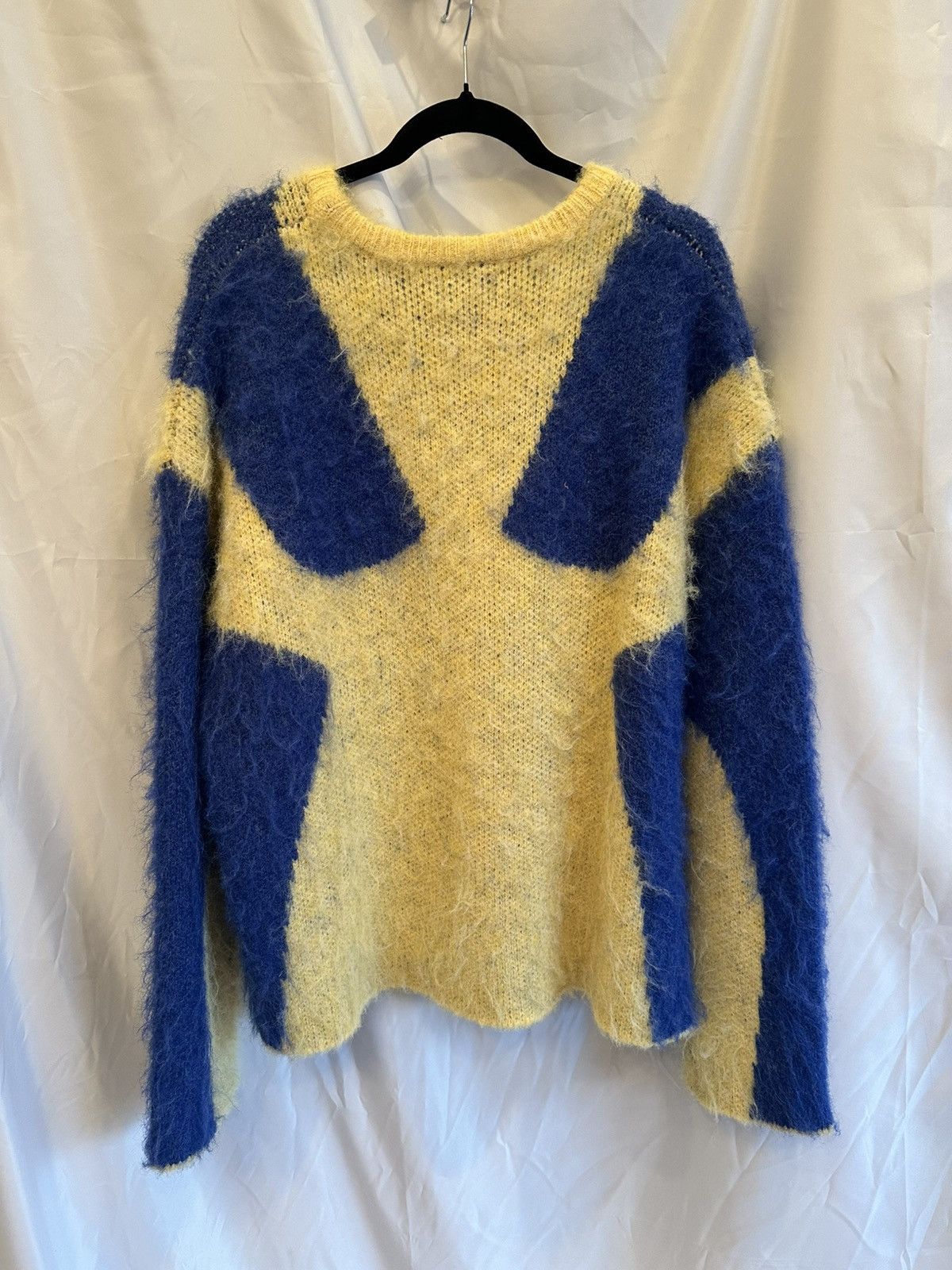 Vale Vale Mohair Sweater (blue/yellow) Size US XL / EU 56 / 4 - 1 Thumbnail