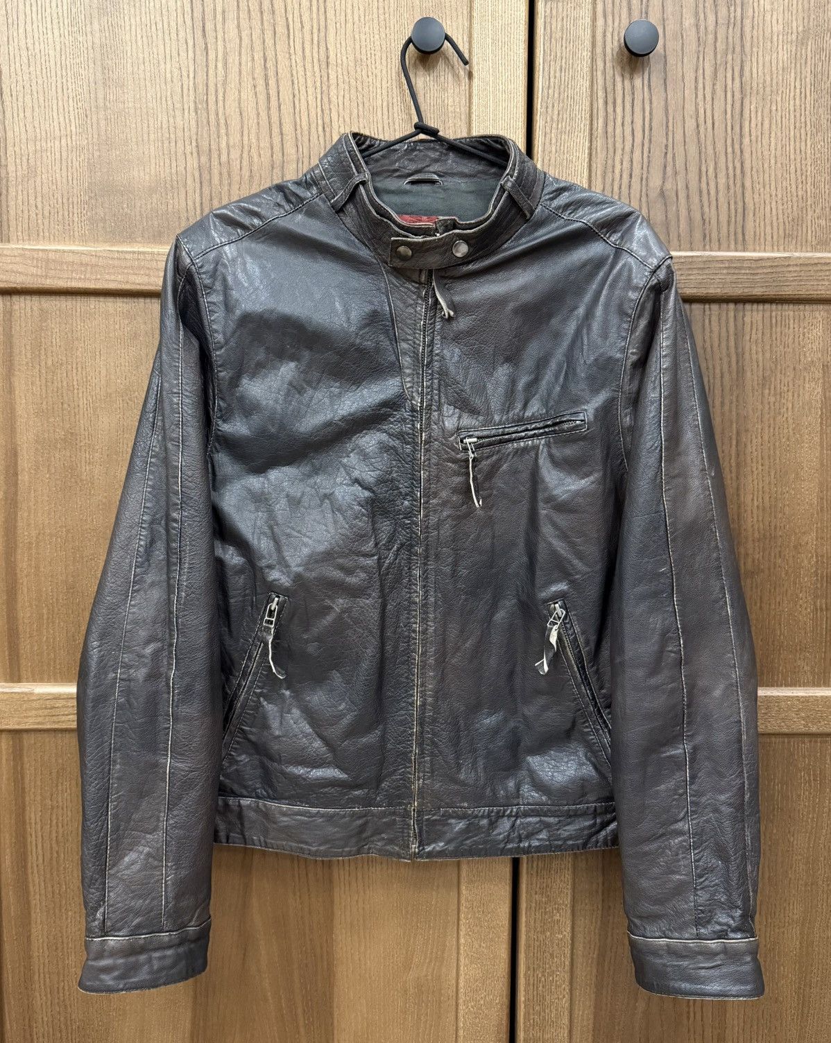 John Richmond John Richmond Motorcycle Biker Distressed Leather Jacket Size US M / EU 48-50 / 2 - 1 Thumbnail