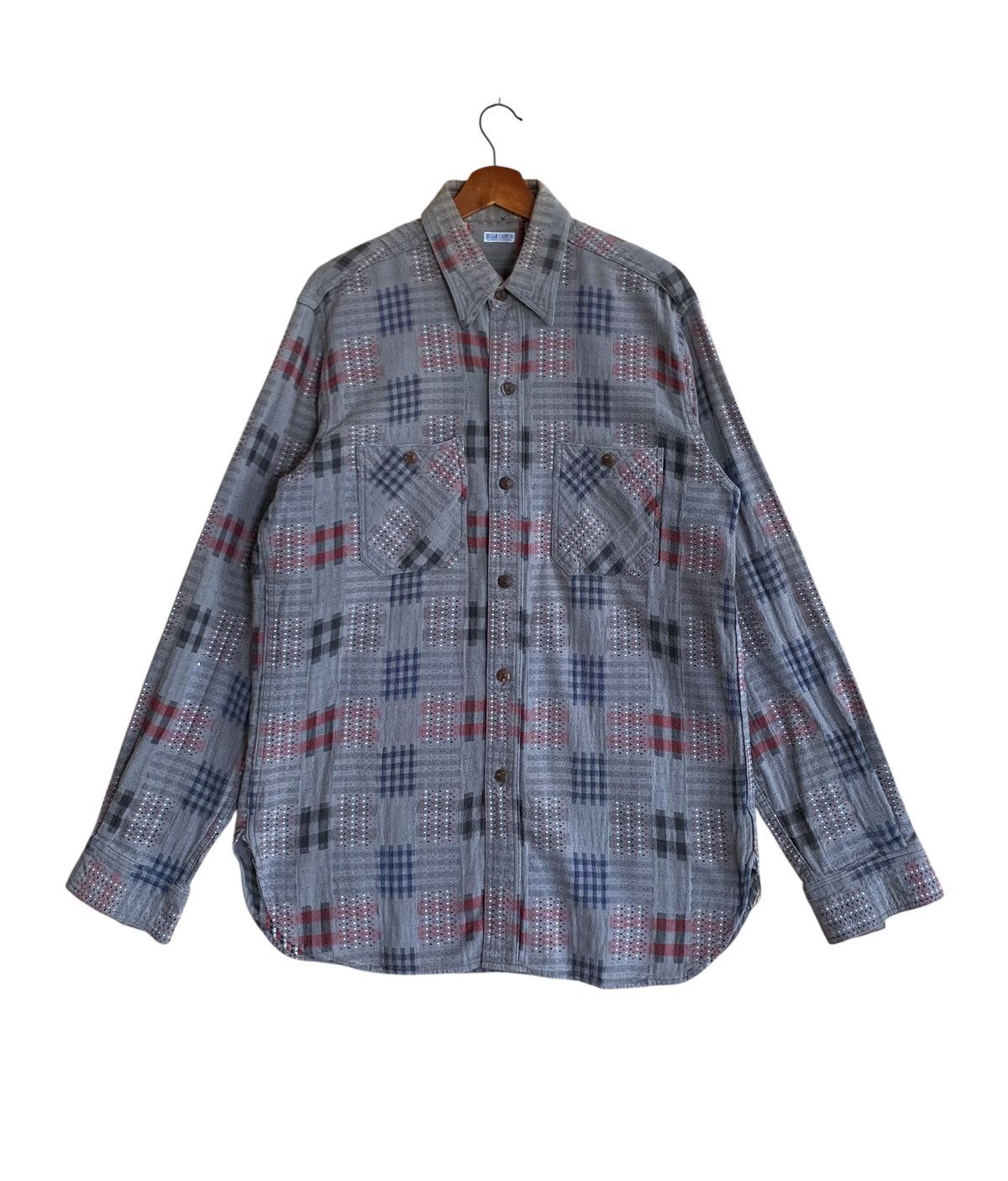 Sugar Cane Vintage Japanese Brand Sugar Canes Patchwork Shirt 1990s Size US L / EU 52-54 / 3 - 1 Thumbnail