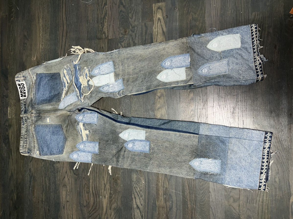 Who Decides War PATCHED ARCH REPAIRED BLOWOUT DENIM Size US 34 / EU 50 - 4 Thumbnail