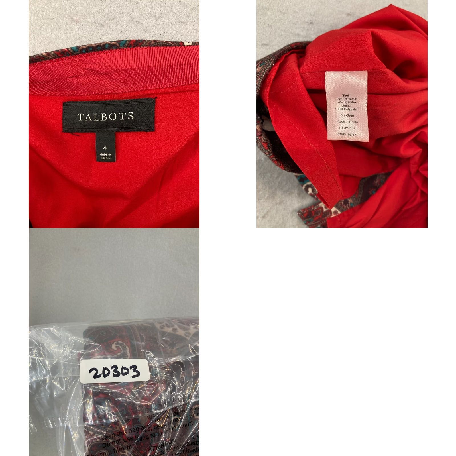 Talbots Talbots Skirt Womens 4 Red Paisley Pencil Straight Cotton Stretch Knee Length Vintage No Size 27" / US 4 / IT 40 - 8 Thumbnail