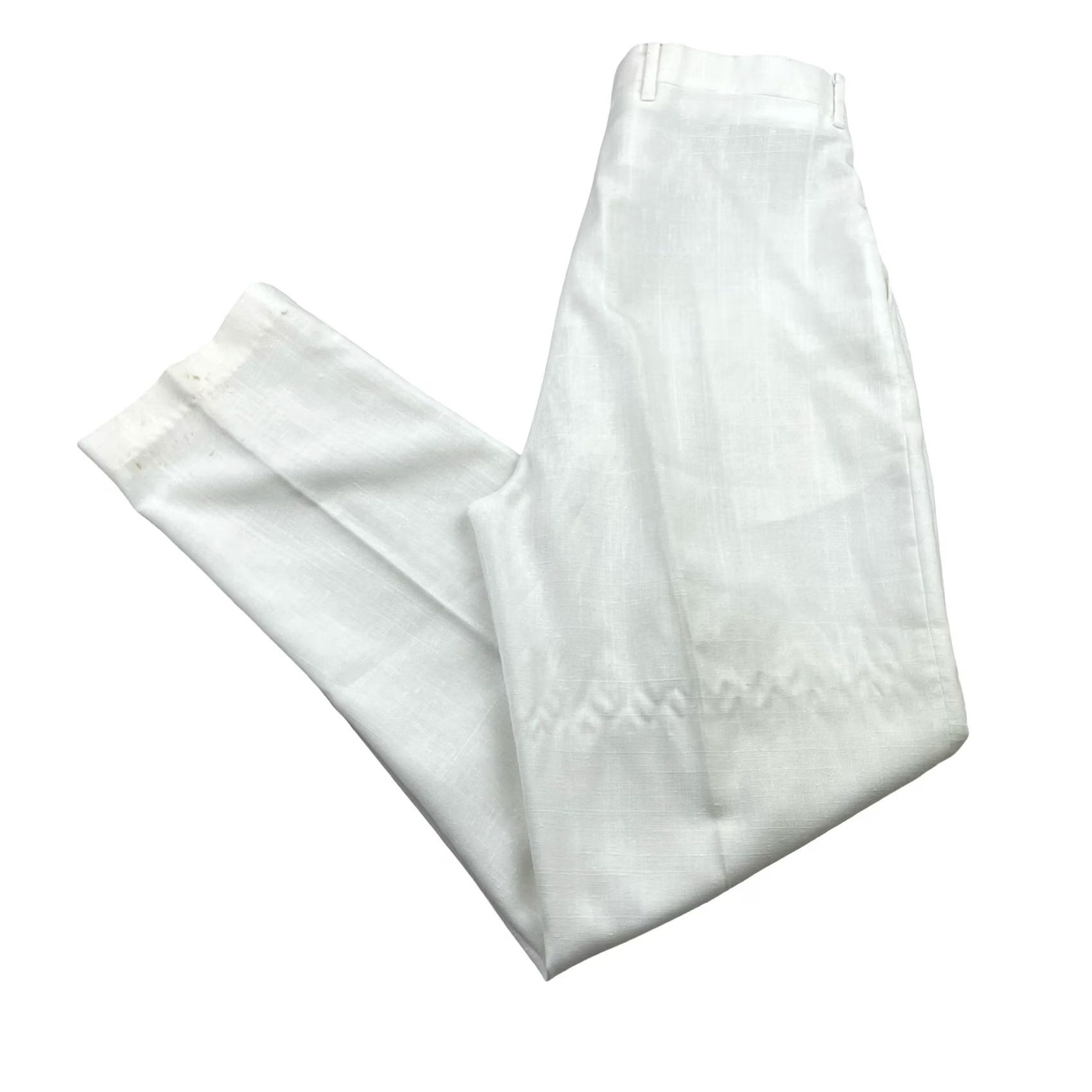Vintage VTG Colter Men’s Resort Pants White 34x32 Pleated Lightweight Polyester Rayon Beach Pants Mens Regular Size US 34 / EU 50 - 2 Thumbnail