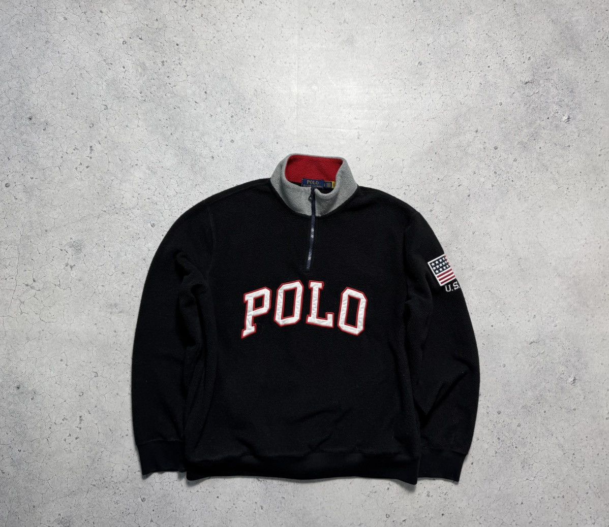 Polo Ralph Lauren USA 1/4 Zip Fleece Sweatshirt PRL Size L