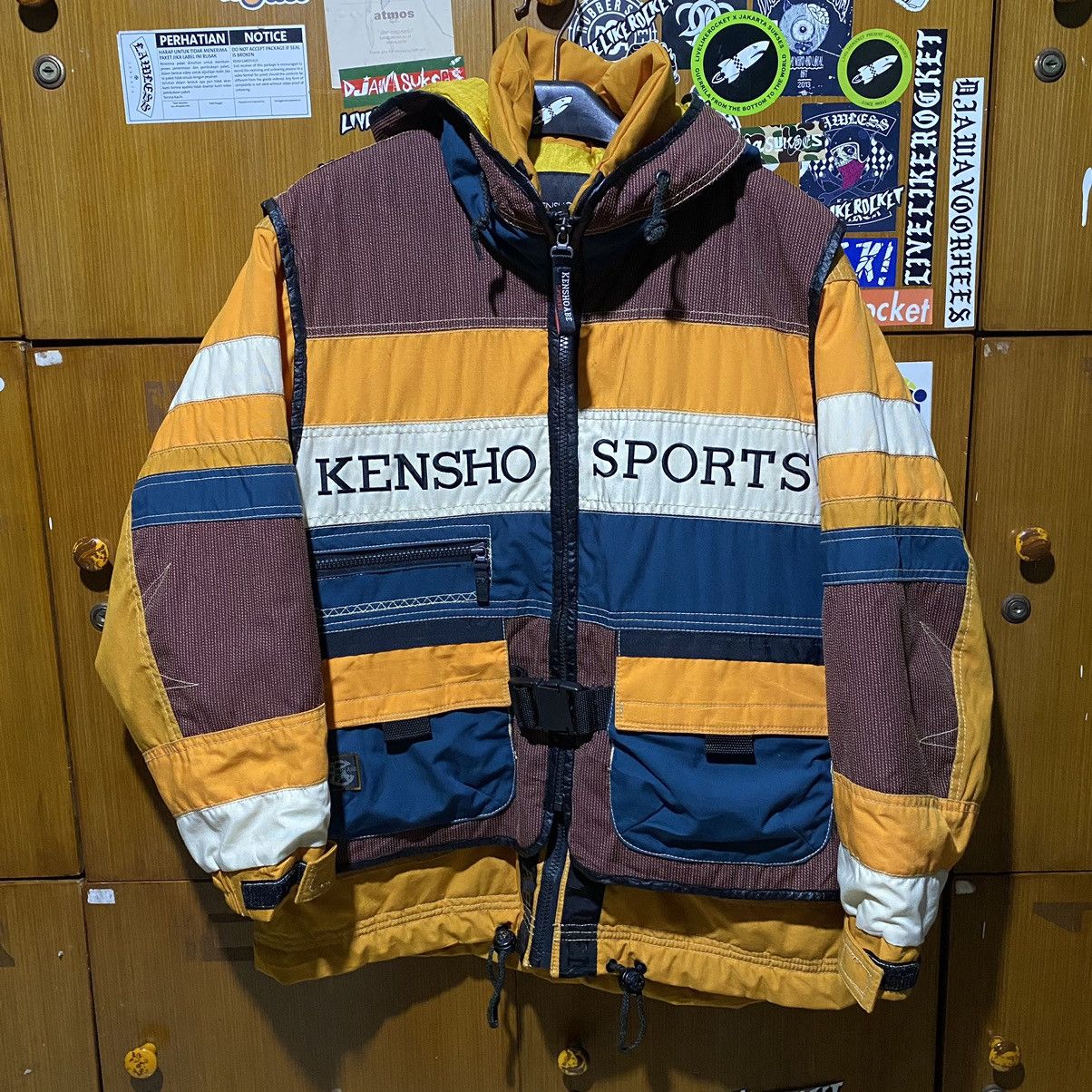 サイズL KENSHO ABE SPORTS 日本製 犬柄 アニマル柄 中綿