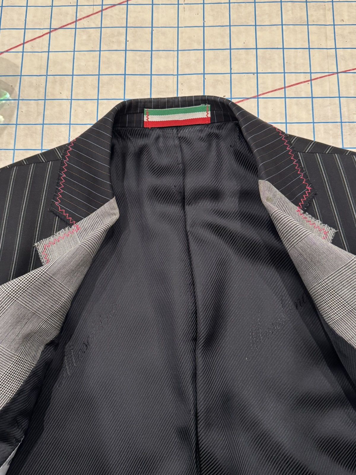 Moschino Moschino Pin Striped Blazer Black Avant Garde Jacket Size 42R - 9 Thumbnail