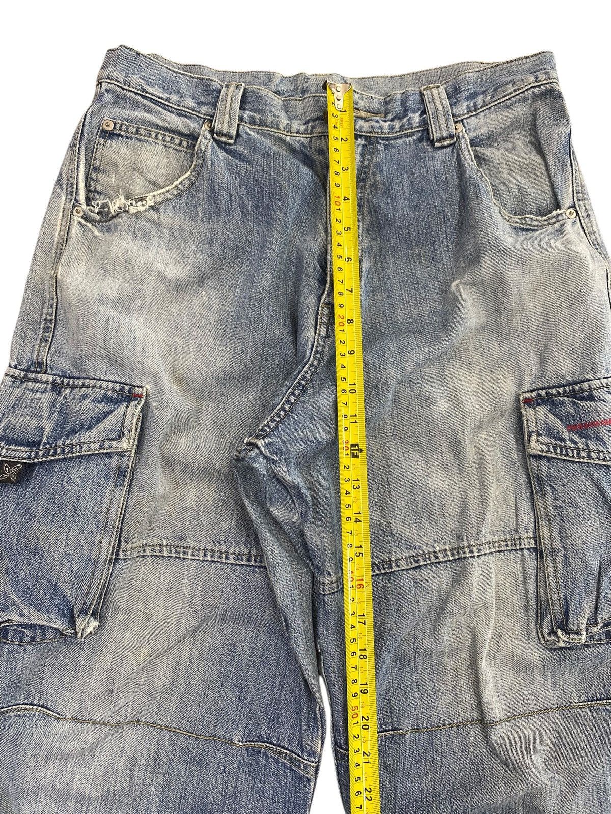 Other Diko Japanese Brand Blue Faded Wash Style Cargo Jeans Size US 31 - 11 Thumbnail