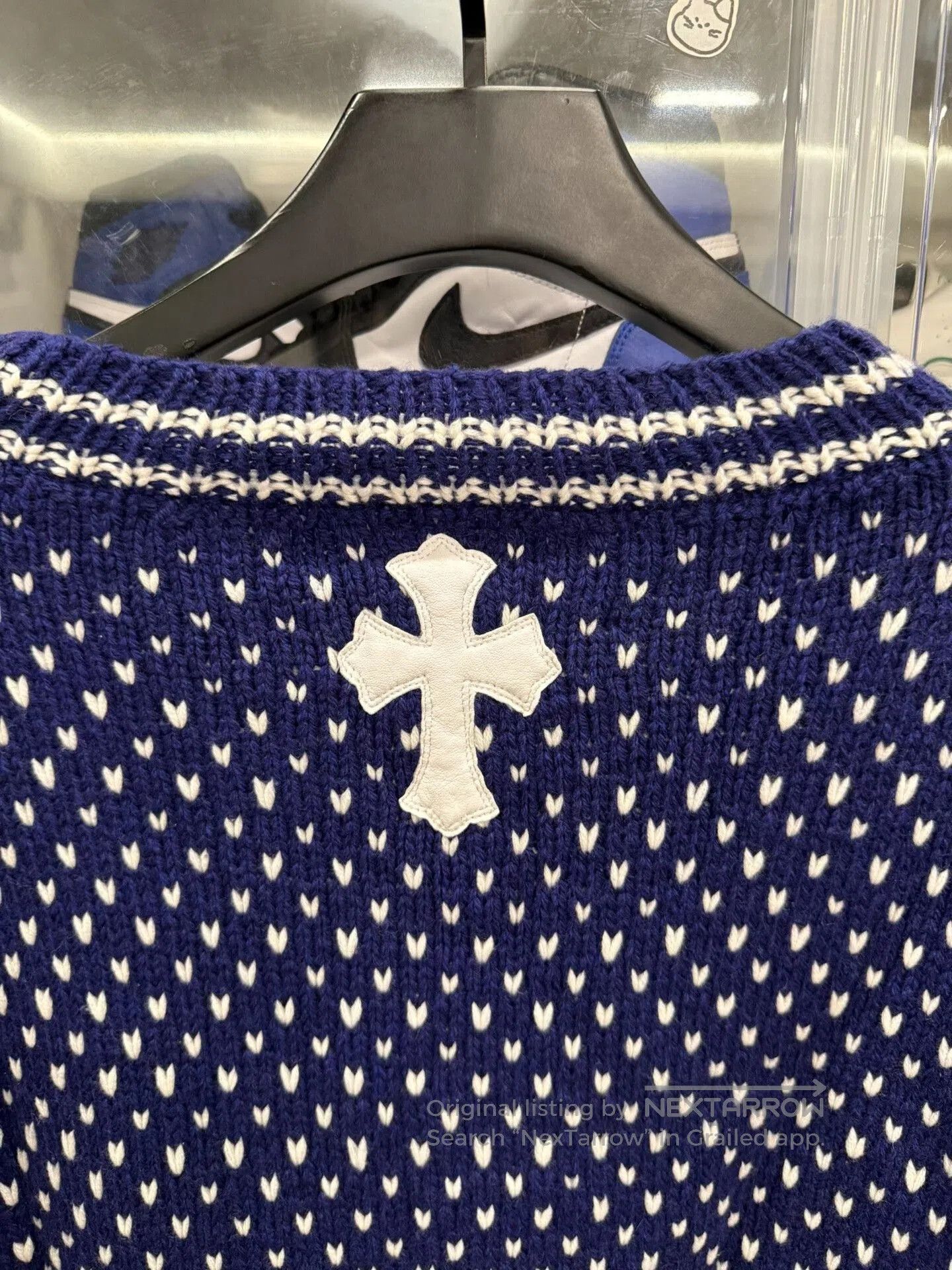 Chrome Hearts Chrome Hearts Cross Patch Silver Knit Sweater. Size US M / EU 48-50 / 2 - 5 Thumbnail