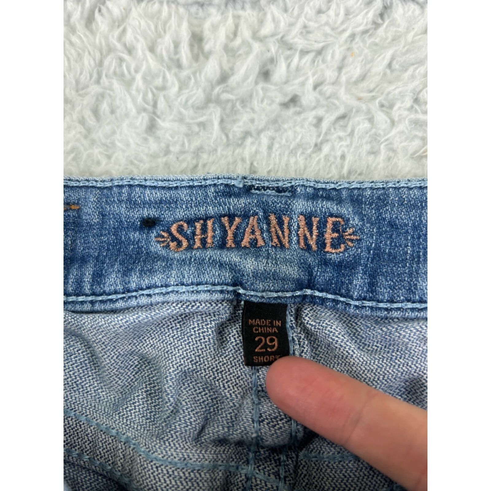 Vintage Shyanne Jeans Womens 29 Blue Denim Wide Leg Flare Mid Rise Cotton 24x29 Size 29" - 6 Thumbnail
