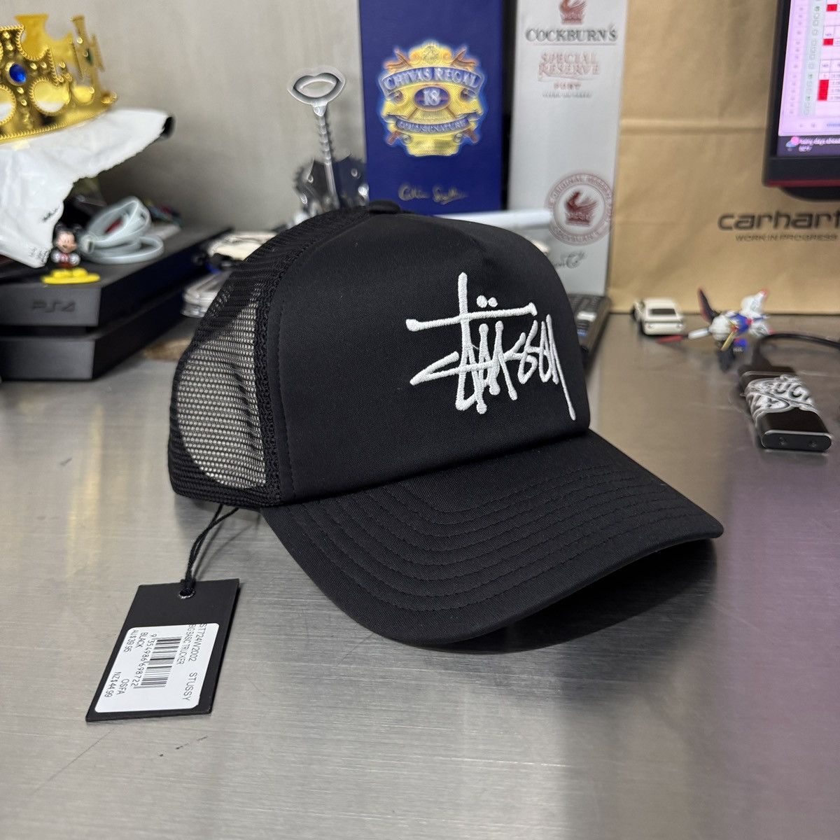 Stussy STUSSY BIG BASIC TRUCKER CAP - BLACK Size ONE SIZE - 1 Thumbnail
