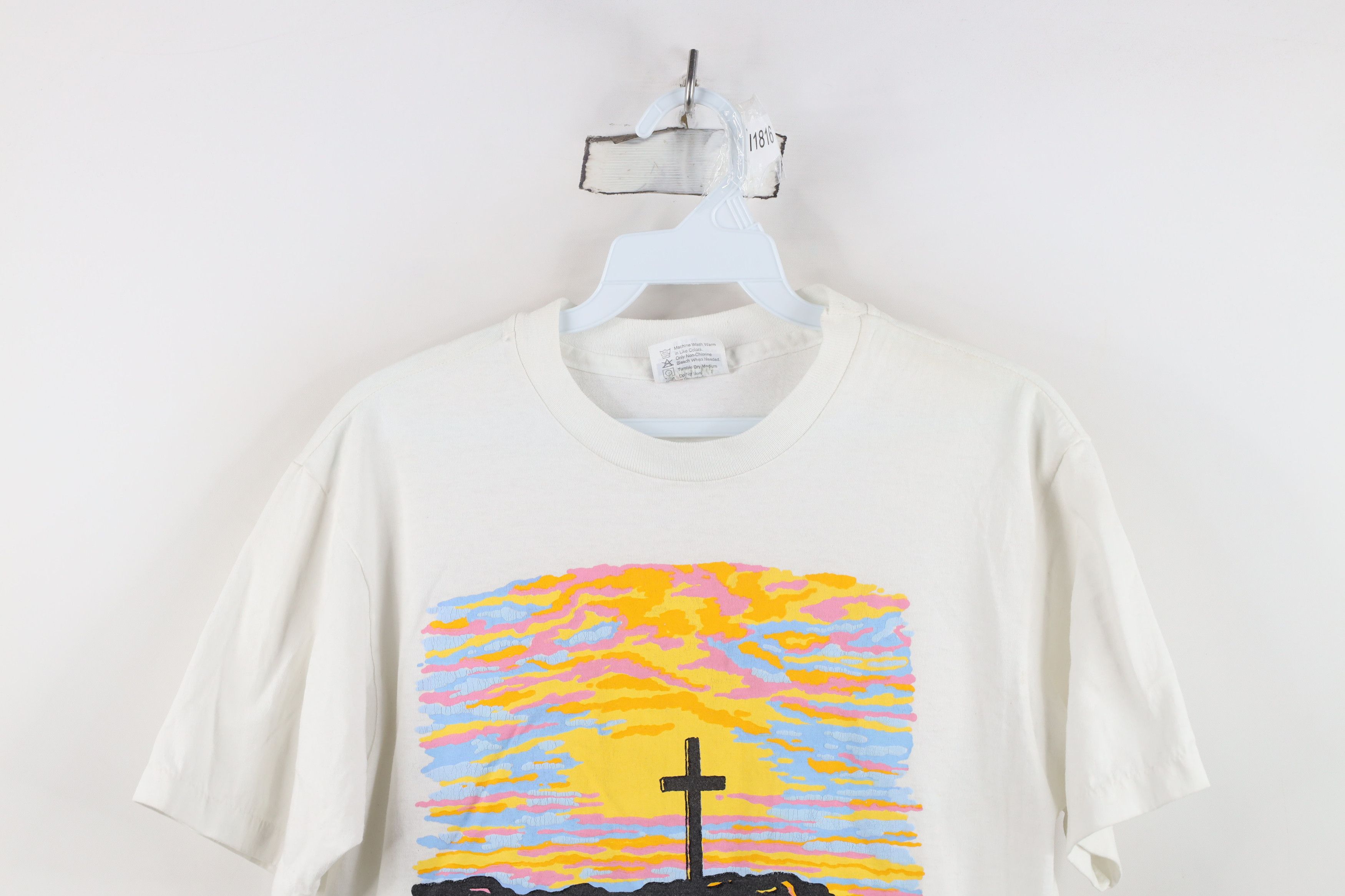 Vintage Vintage 90s Christian Cross Jesus Short Sleeve T-Shirt Size US M / EU 48-50 / 2 - 2 Thumbnail