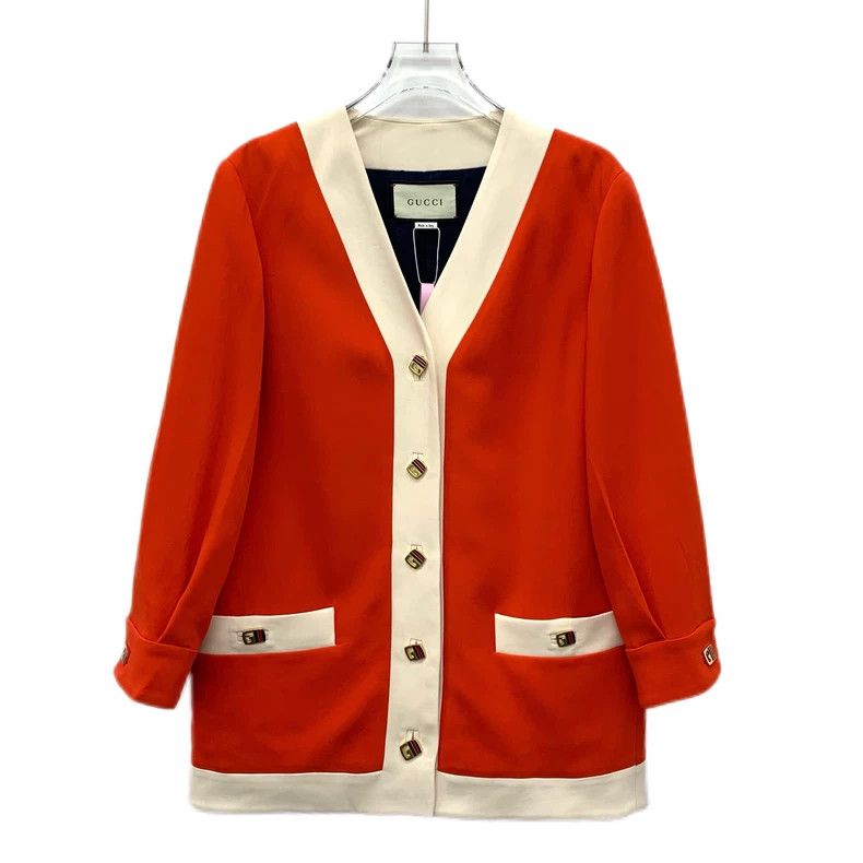 Gucci Gucci Red V-Neck Button-Up Cardigan-dmc Size US M / EU 48-50 / 2 - 1 Thumbnail