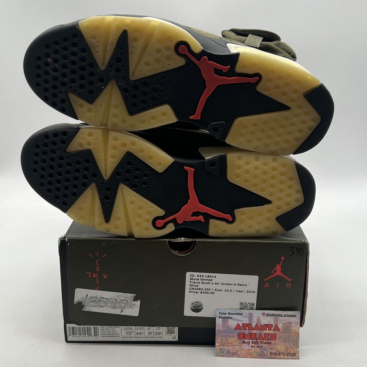 Jordan Brand Travis Scott x air Jordan 6 Olive Size US 10.5 / EU 43-44 - 8 Thumbnail