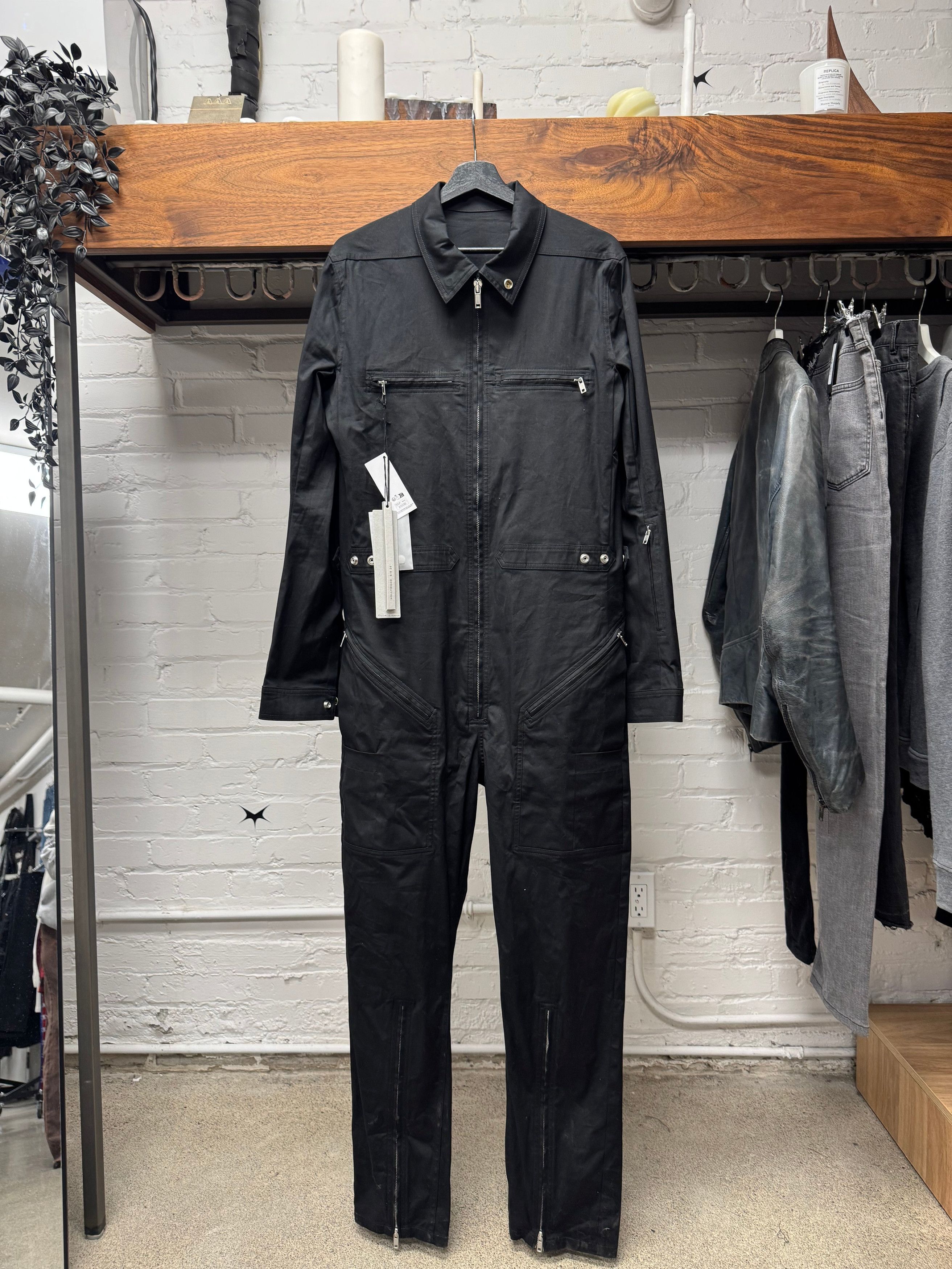 Rick Owens SS2025 Rick Owens ‘Hollywood’ Black Boiler Body-Suit Size 46S - 1 Thumbnail