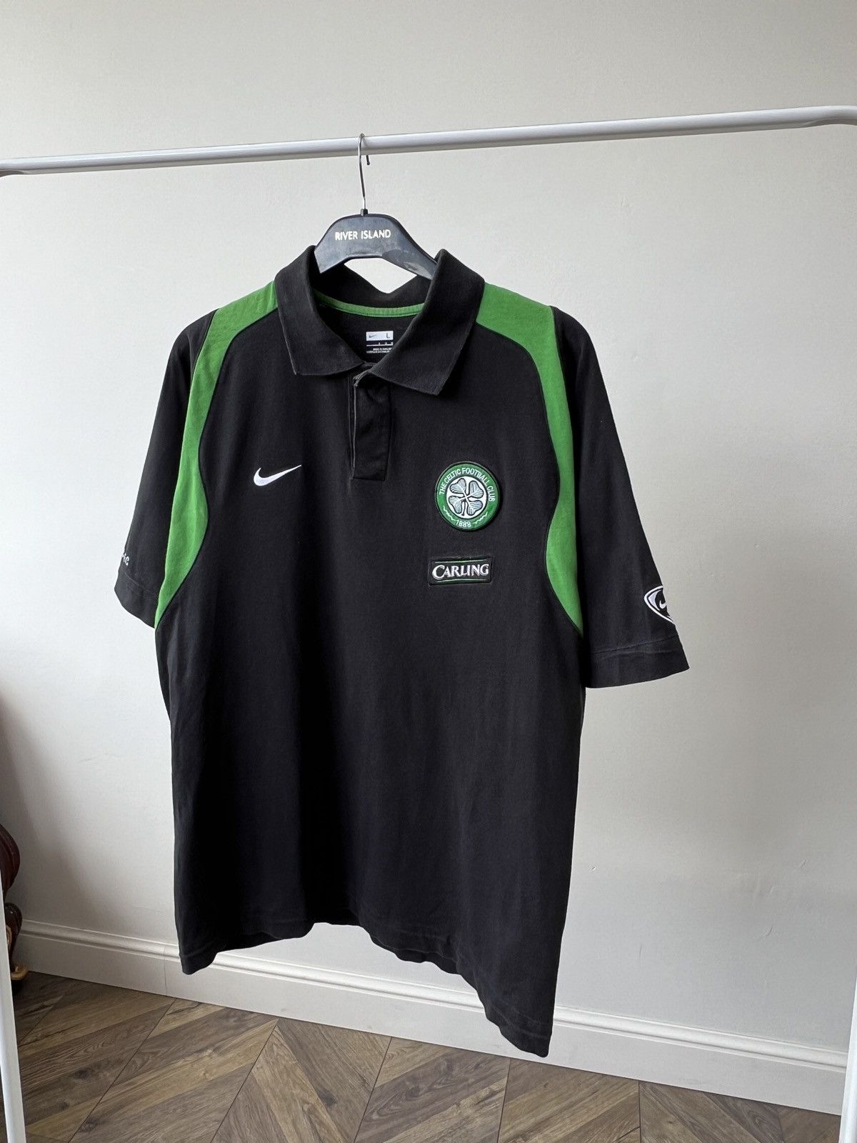 Nike Vintage CELTIC 2007 2008 POLO SHIRT BLACK NIKE Size US L / EU 52-54 / 3 - 3 Thumbnail