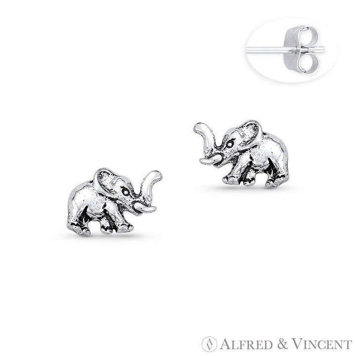 Other Elephant Animal Charm Stud Earrings in .925 Sterling Silver Size ONE SIZE - 1 Preview
