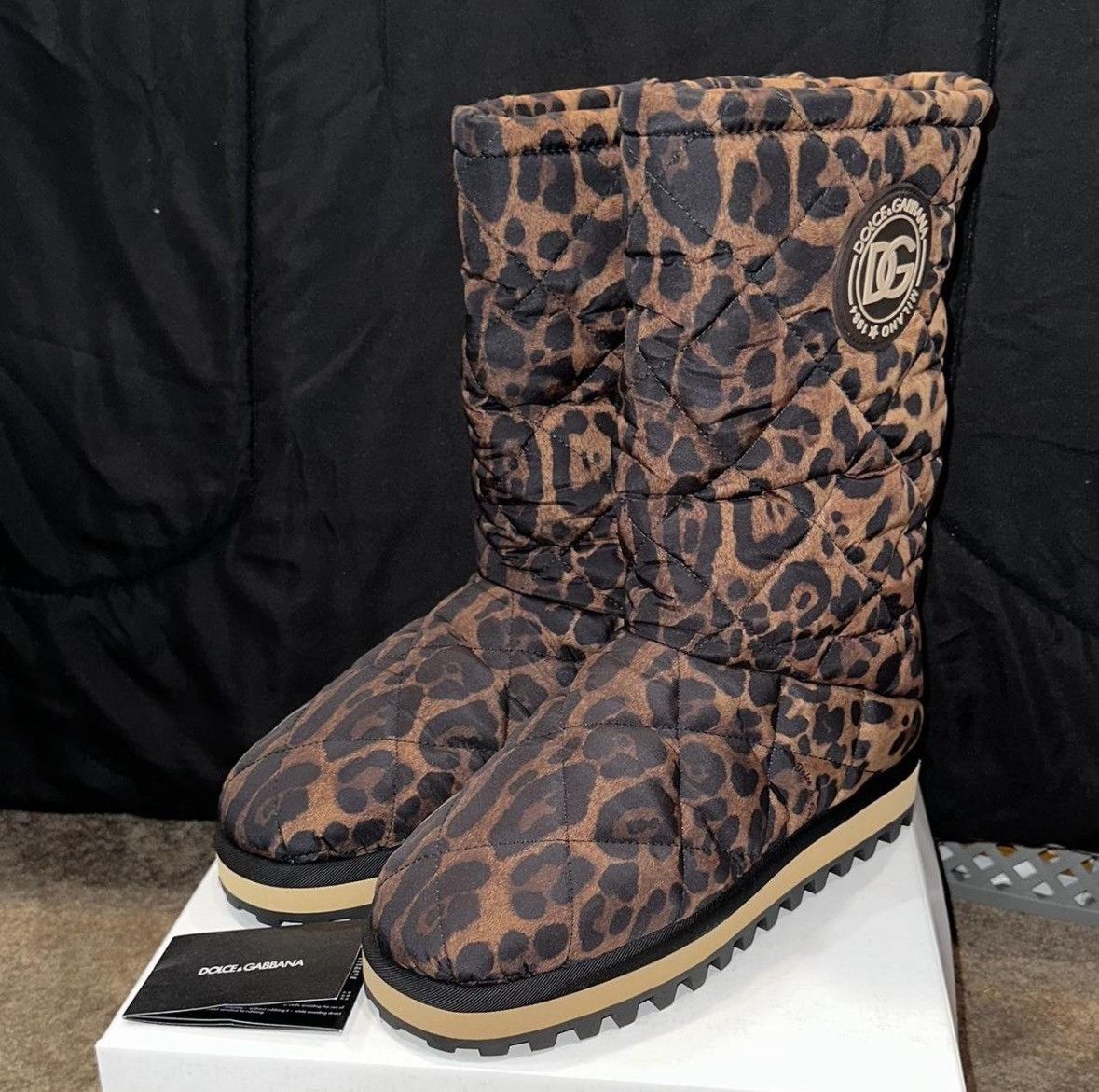 Dolce & Gabbana Leopard Print Nylon City Boots Size US 11 / IT 41 - 1 Thumbnail