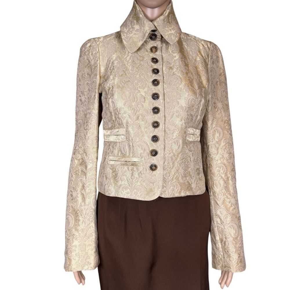 Other Vintage Just in Case A Whiter Shade of Pale Jacquard Gold J Size S / US 4 / IT 40 - 1 Thumbnail