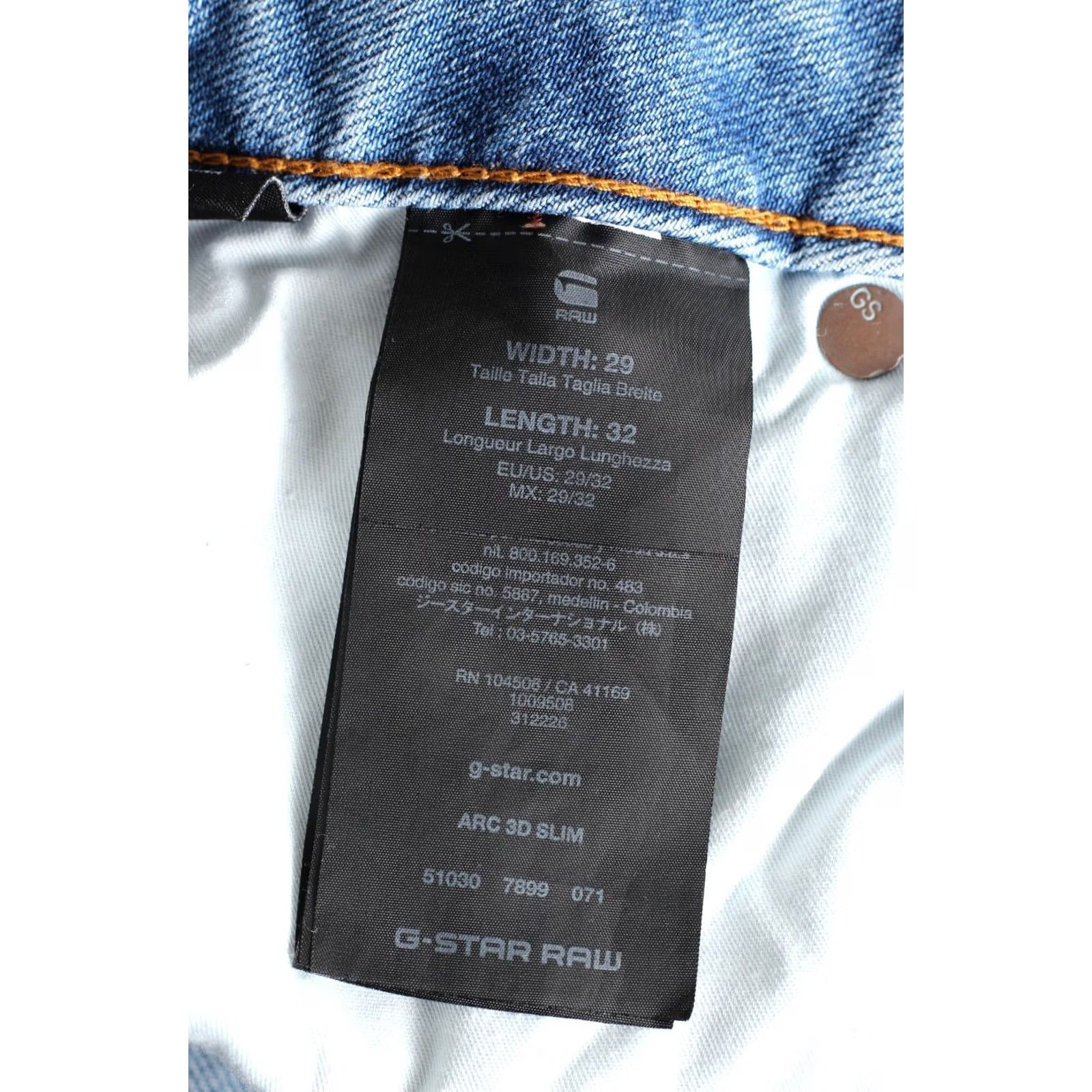 G-Star G-Star ARC 3D SLIM Stretch Jeans Men W29 L32 DZ7226 - Blue - 5-Pocket Denim Slim Rise Mid 3D Arc Jeans Size US 29 - 6 Thumbnail