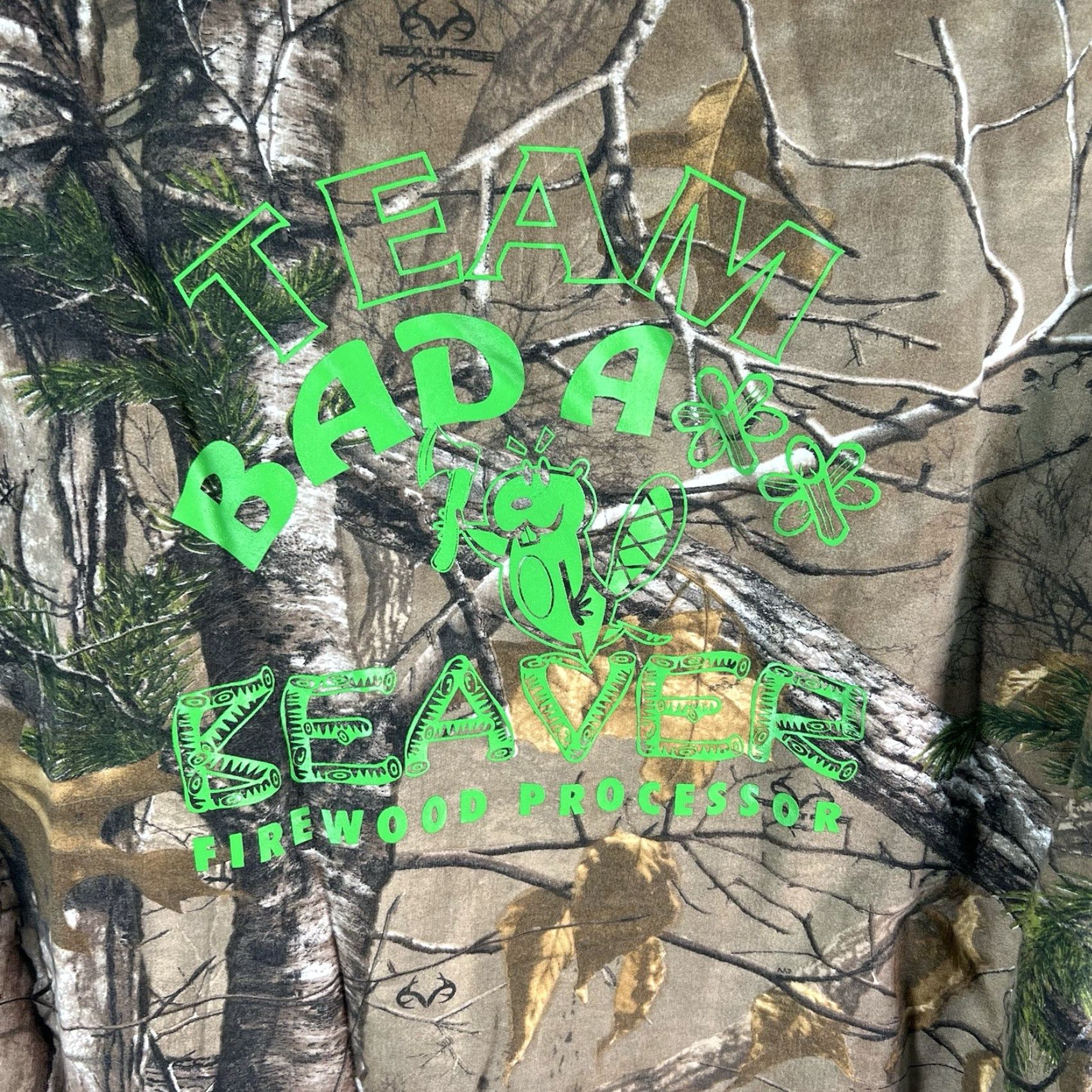 Wood Wood Wood Beaver Forestry Bad A** Beaver Sweatshirt Men’s 2XL Green Size US XXL / EU 58 / 5 - 7 Thumbnail