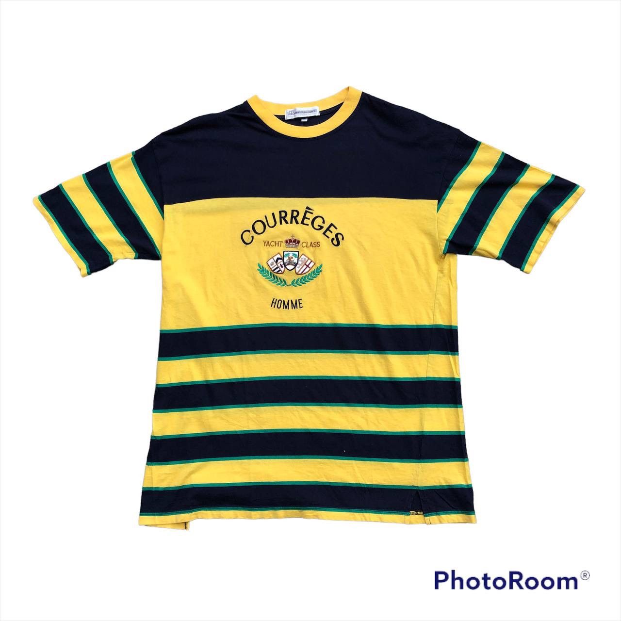 Courreges VINTAGE COUREGES HOMME SPELLOUT EMBROIDERED T SHIRT Size US L / EU 52-54 / 3 - 1 Thumbnail