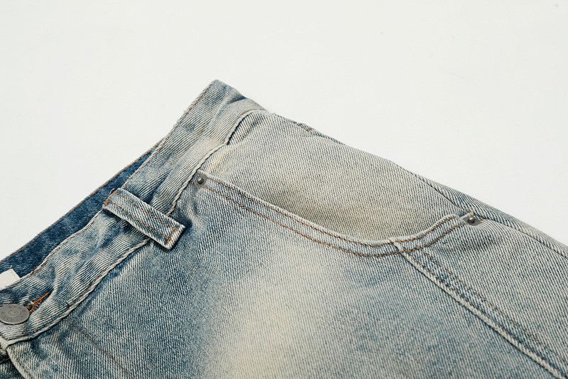 Vintage Men's high school street light blue patchwork curved jeans Size US 32 / EU 48 - 3 Thumbnail