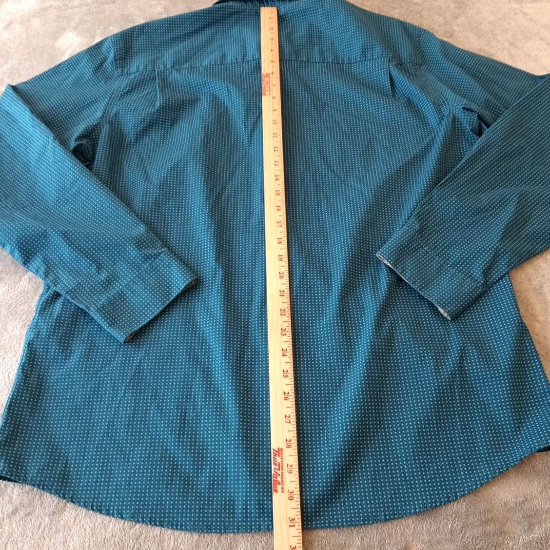 Van Heusen Van Heusen Shirt Mens XL Slim Fit Blue Geometric Long Sleeve Button Down Size US XL / EU 56 / 4 - 6 Thumbnail