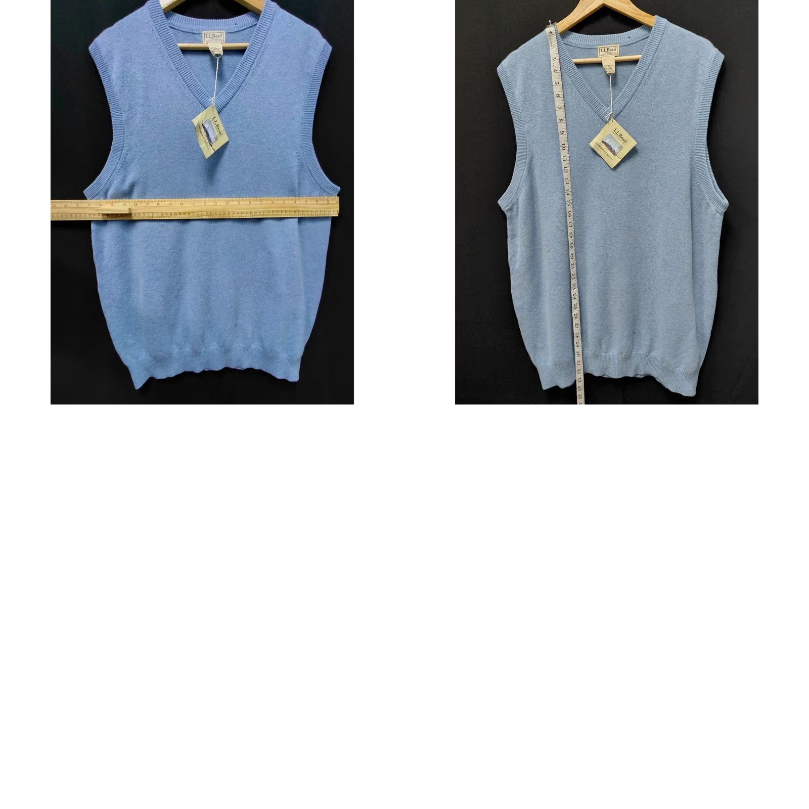 Vintage L.L.Bean Lambswool Sweater Vest Blue Solid Knit Men XL-TALL V-Neck Pullover Size XL-TALL Size US XL / EU 56 / 4 - 8 Thumbnail