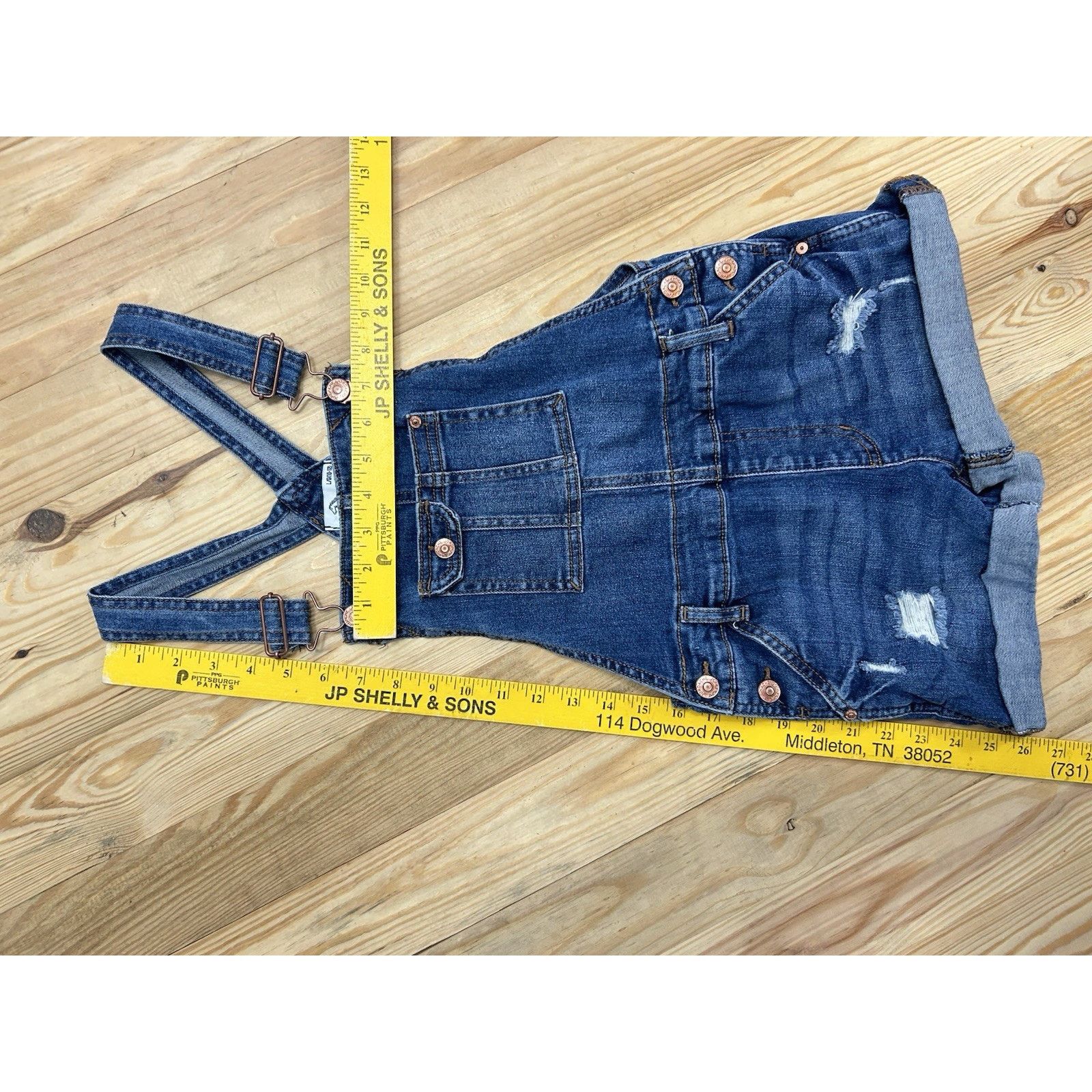 Jordache Jordache Girls 10 12 Blue Bib Overall Jeans Denim Y2K Boho. Size L / US 10 / IT 46 - 3 Thumbnail