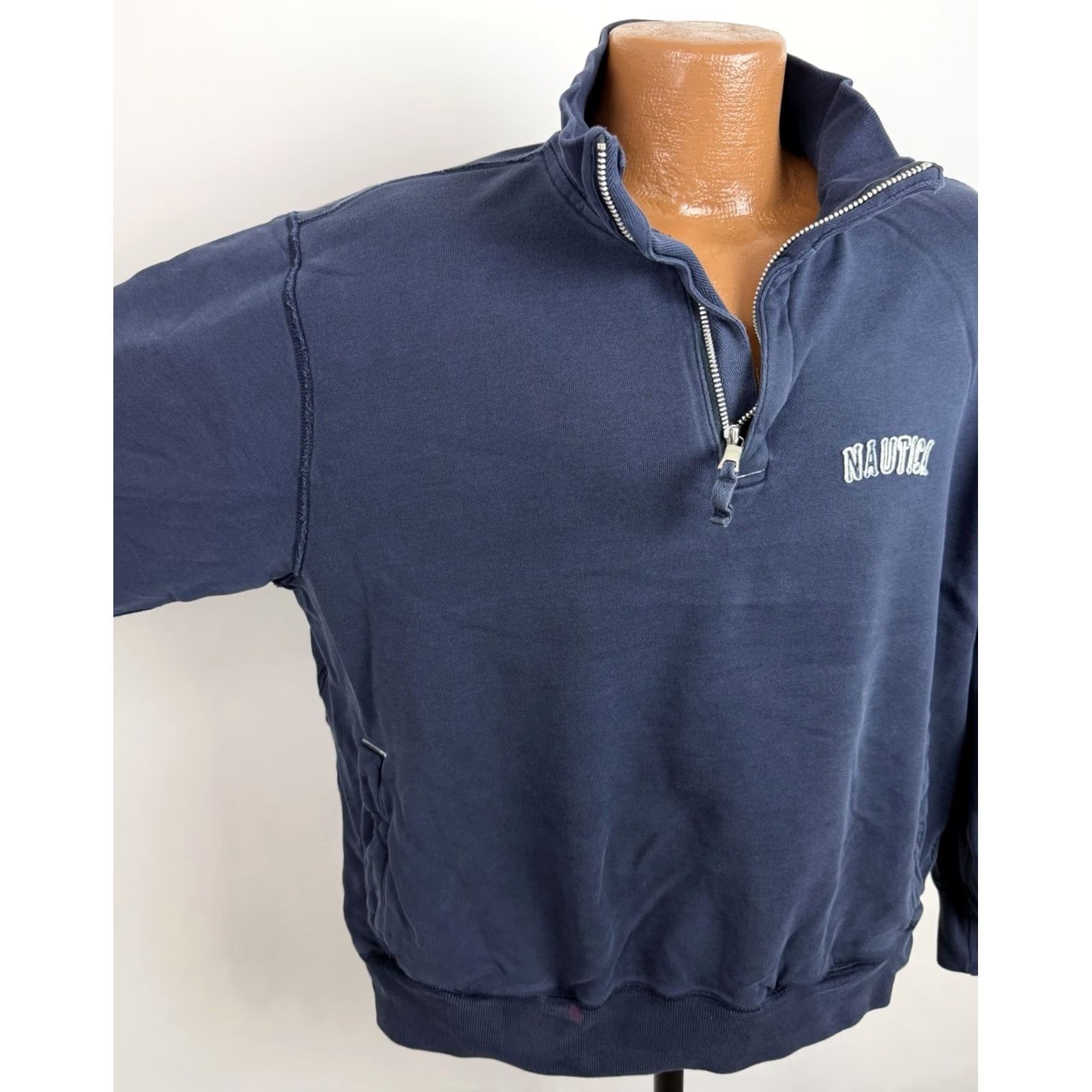 Nautica VINTAGE Nautica Sweatshirt Mens M Navy 1/4 Zip Pockets Knit Pullover Blue Casual Nautical Mens Size US M / EU 48-50 / 2 - 4 Thumbnail
