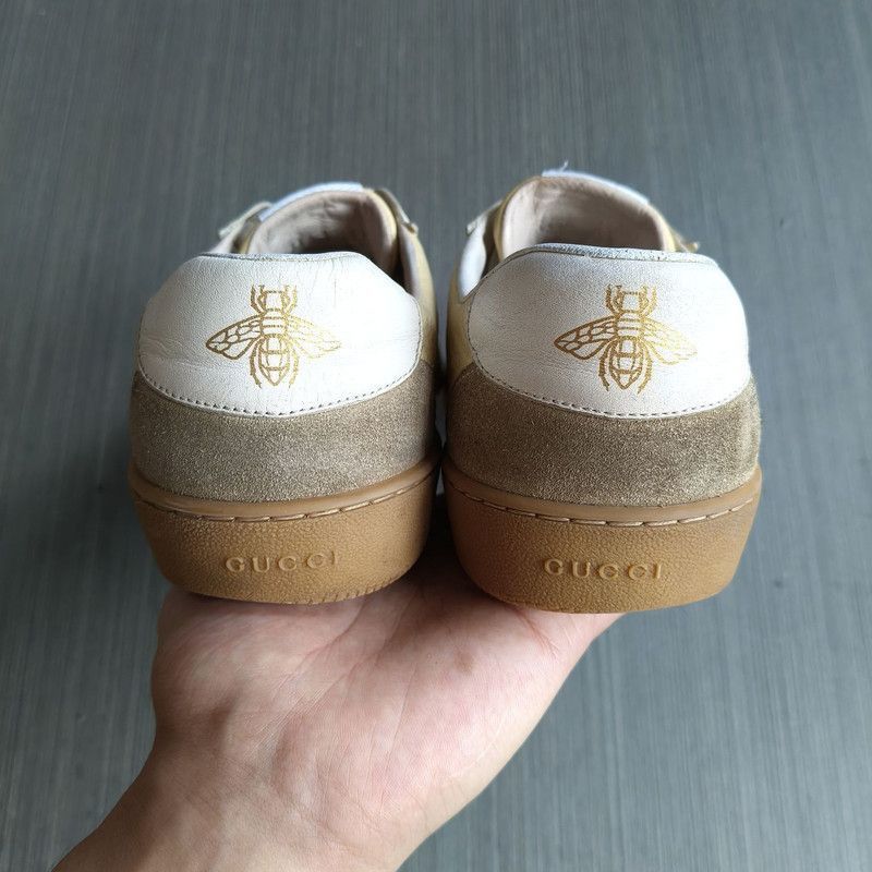 Gucci Gucci G74 Web Leather Sneakers in Brown Green - Size US 8.5 / EU 41-42 - 3 Thumbnail