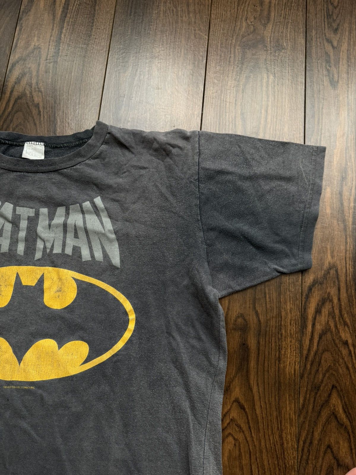 DC Comics 1964 Batman Logo Movie Single Stitch T Shirt Faded Cracked Size US XL / EU 56 / 4 - 5 Thumbnail