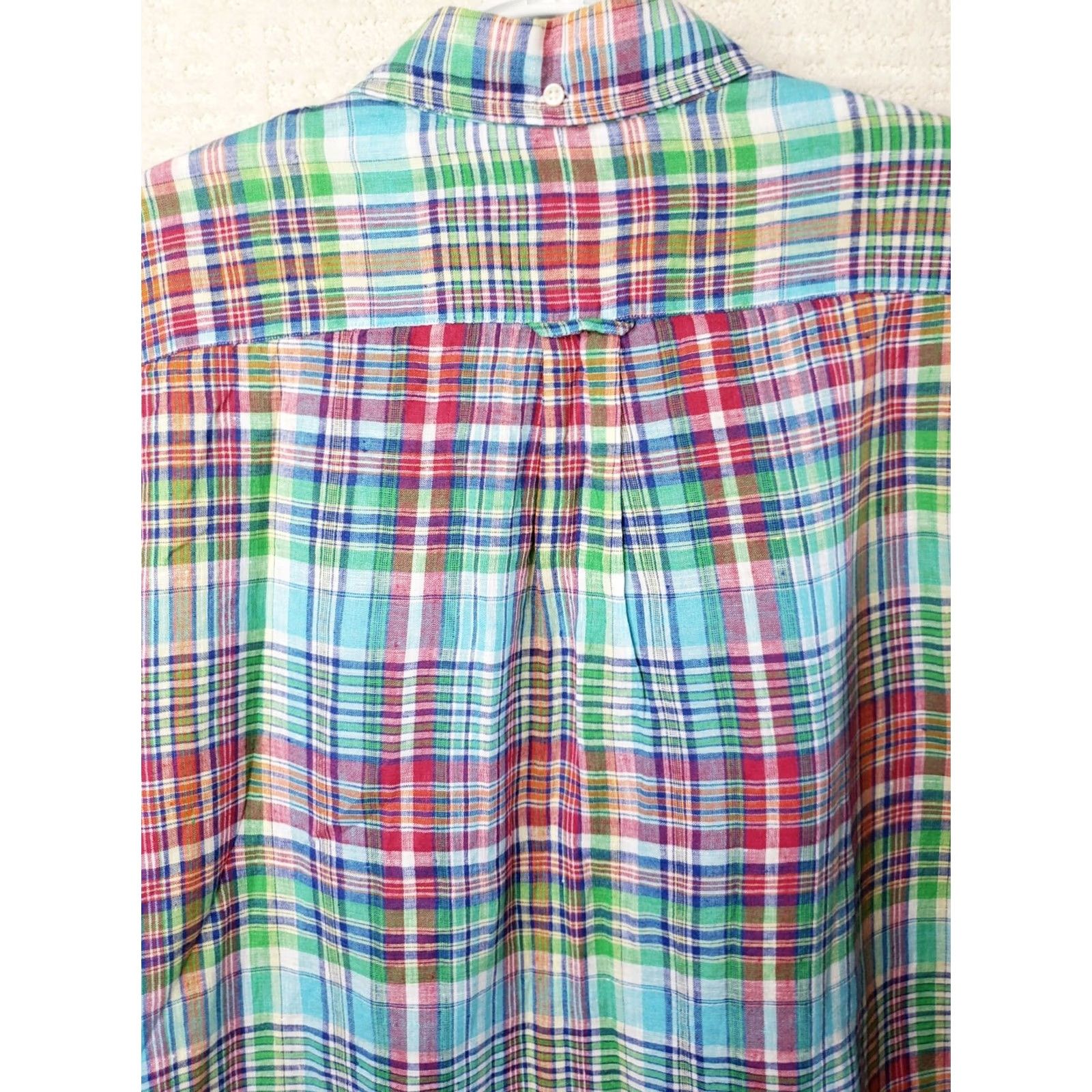Polo Ralph Lauren Ralph Lauren Linen Shirt Men's L Multicolor Plaid Button-Up Long Sleeve Shirt Size US L / EU 52-54 / 3 - 6 Thumbnail