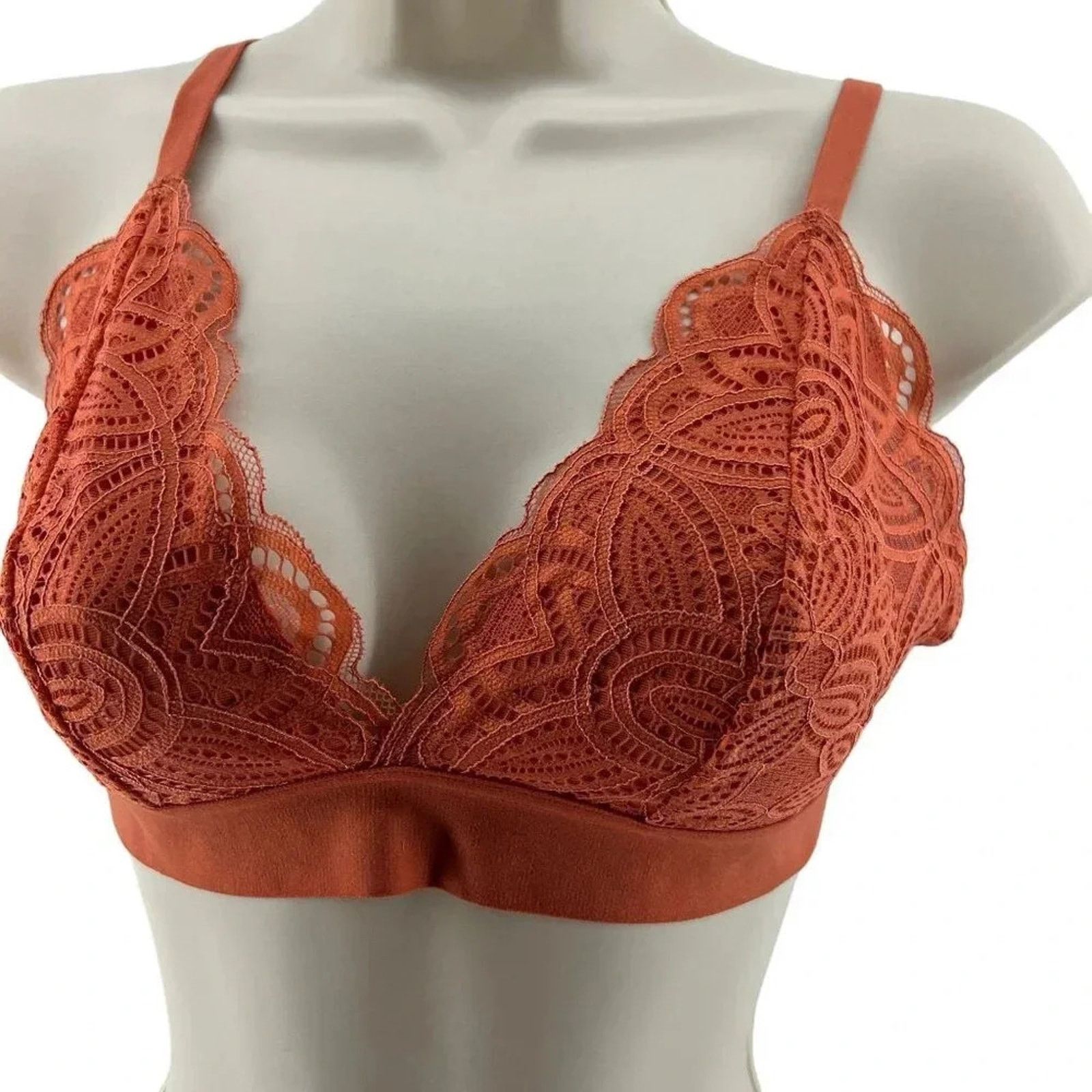 Old Navy Old Navy Lace V-Neck Bralette Top Starfish Orange Bra S Size ONE SIZE - 1 Thumbnail