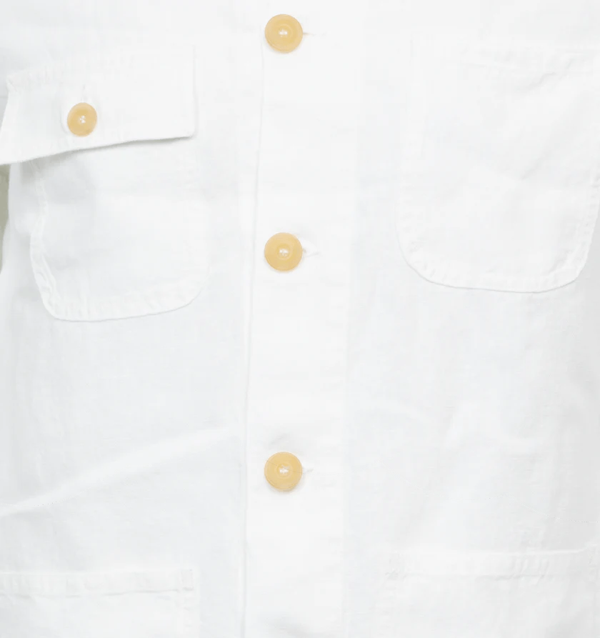 120% Lino o1h1sh11224 4 Pocket Jacket in White Size US L / EU 52-54 / 3 - 3 Thumbnail