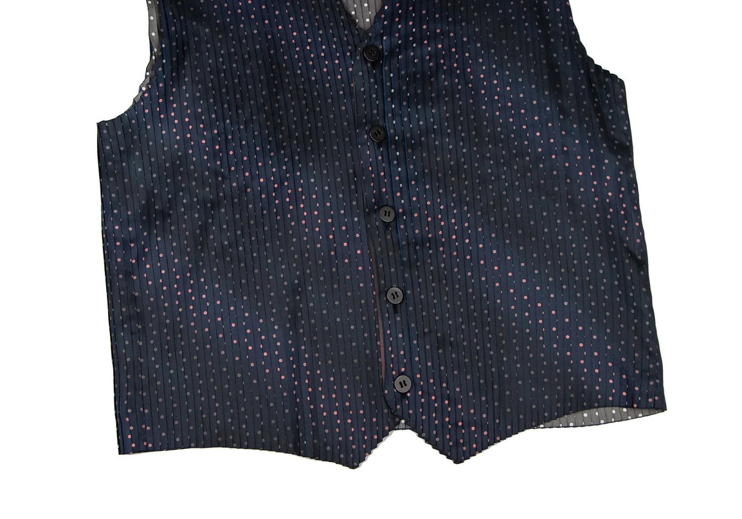Issey Miyake Polka Dot Pleated Vest in Navy Blue - Good Condition Size US S / EU 44-46 / 1 - 6 Thumbnail